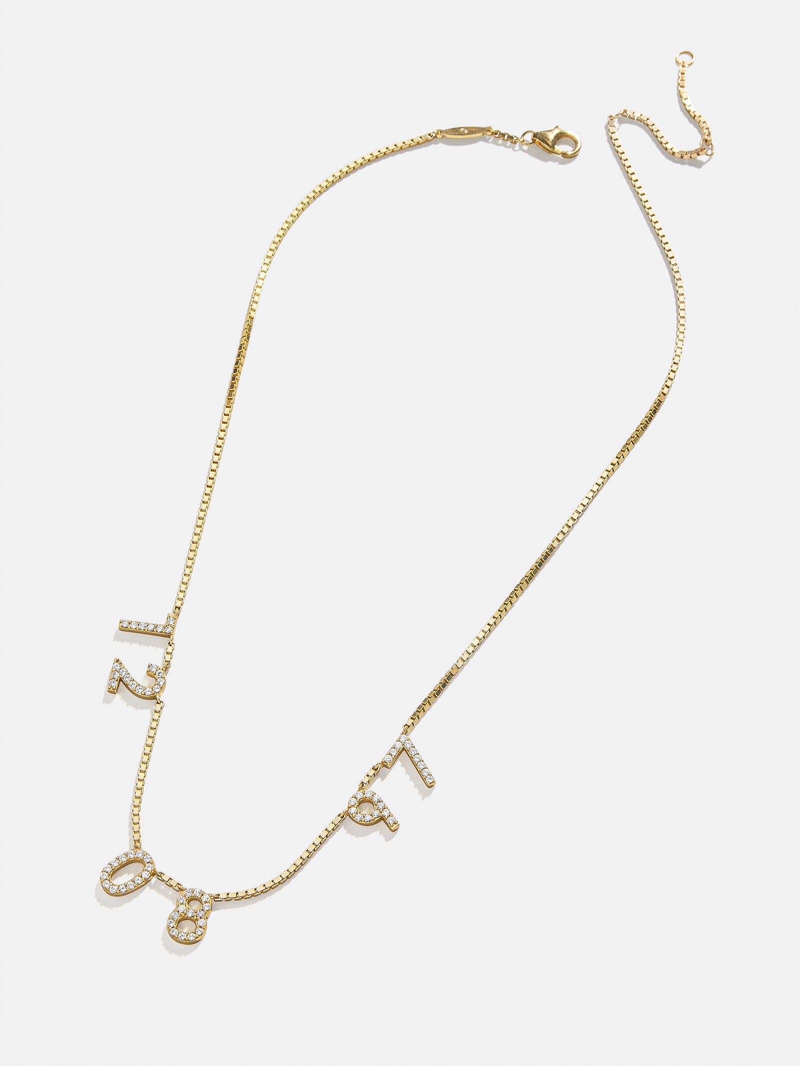 18K Gold Spaced Number Custom Necklace - S