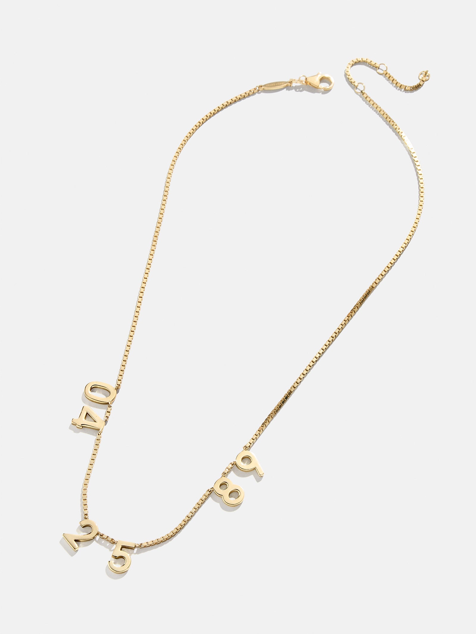 18K Gold Spaced Number Custom Necklace - S