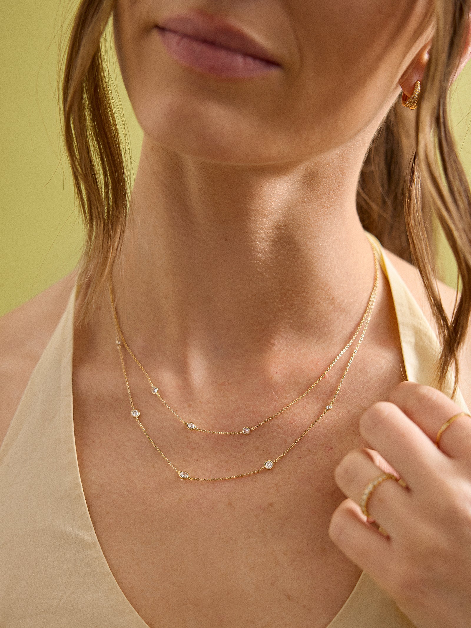 Cierra 18K Gold Layered Necklace - Gold/Pavé
