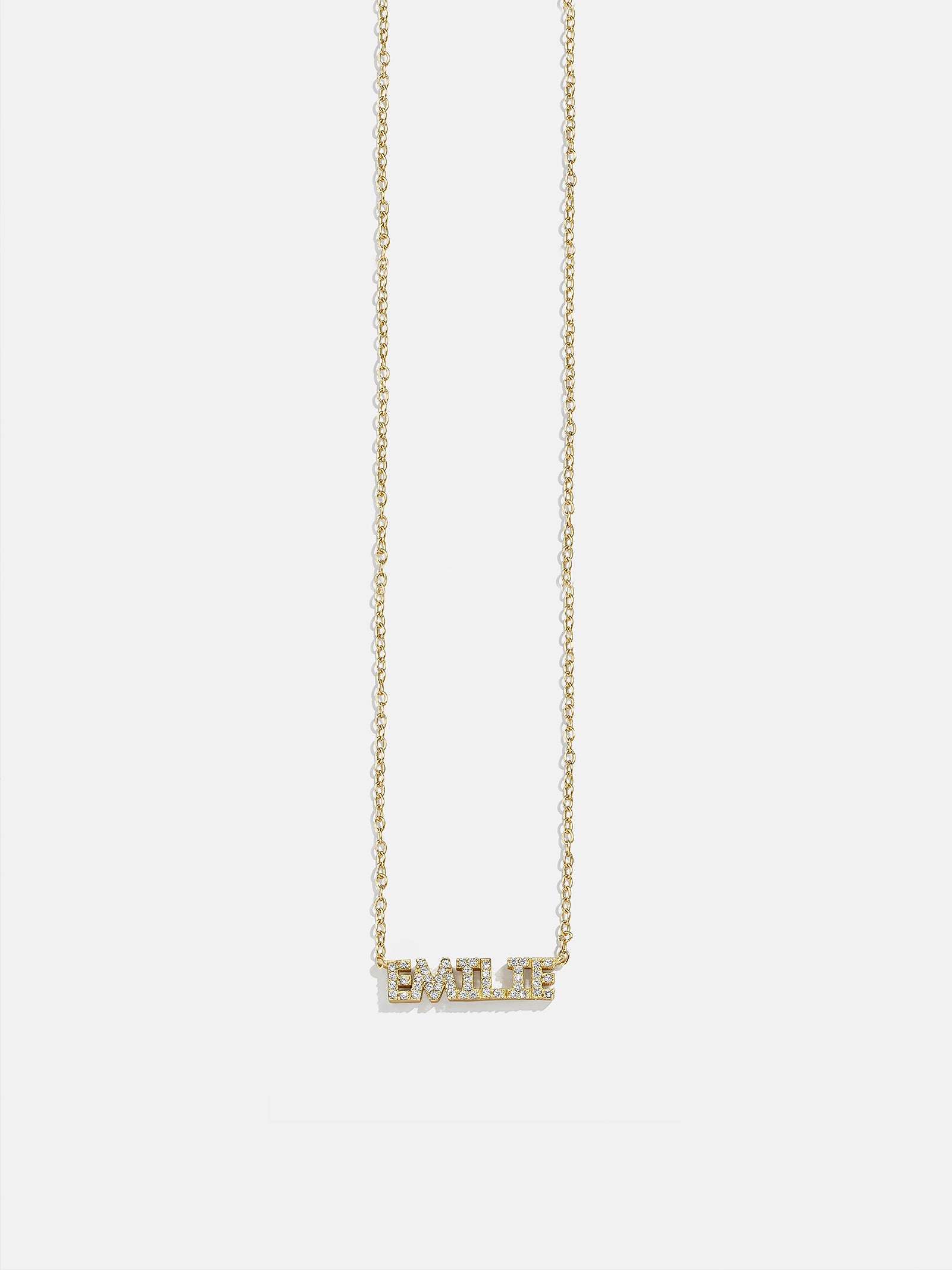 18K Gold Custom Nameplate Necklace - Mini Block