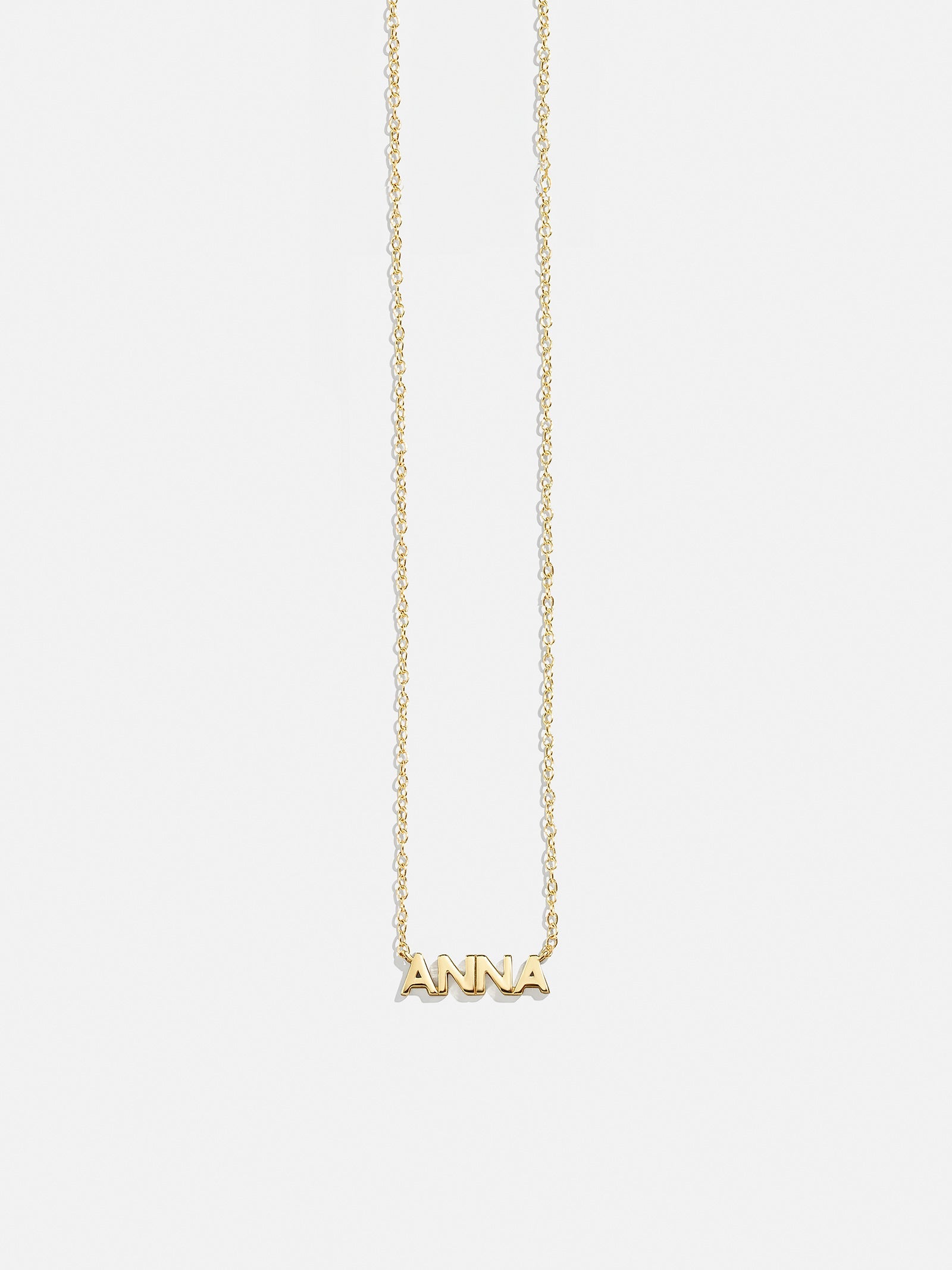 18K Gold Custom Nameplate Necklace - Mini Block