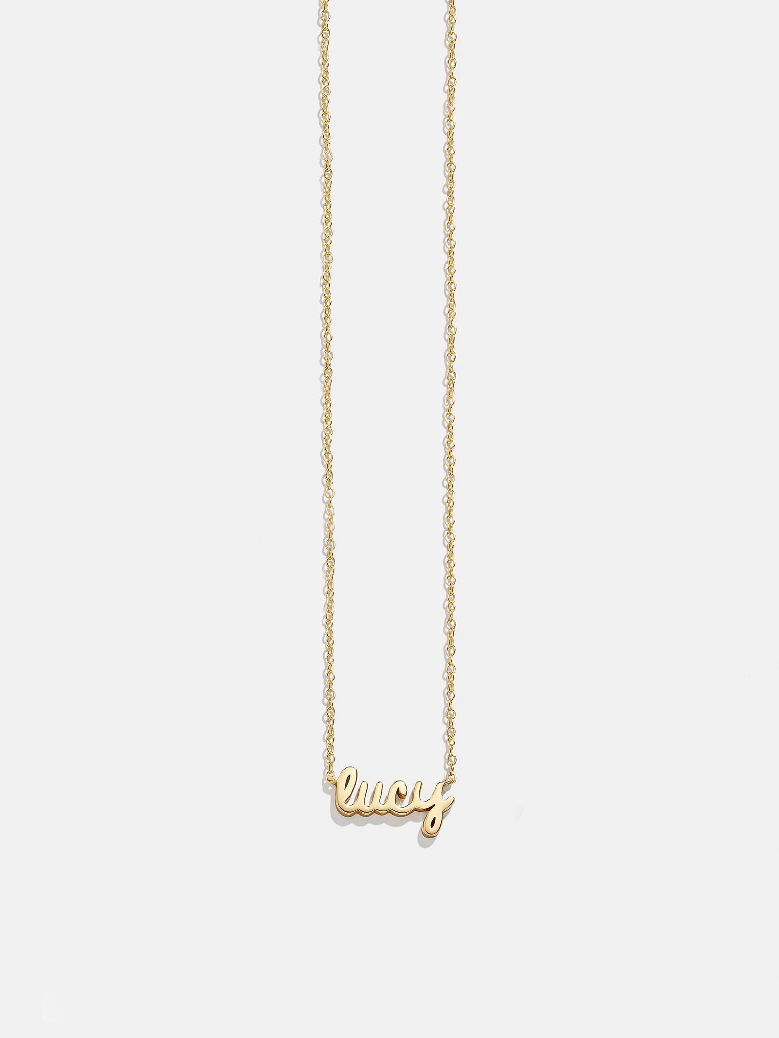 18K Gold Custom Nameplate Necklace - Mini Script
