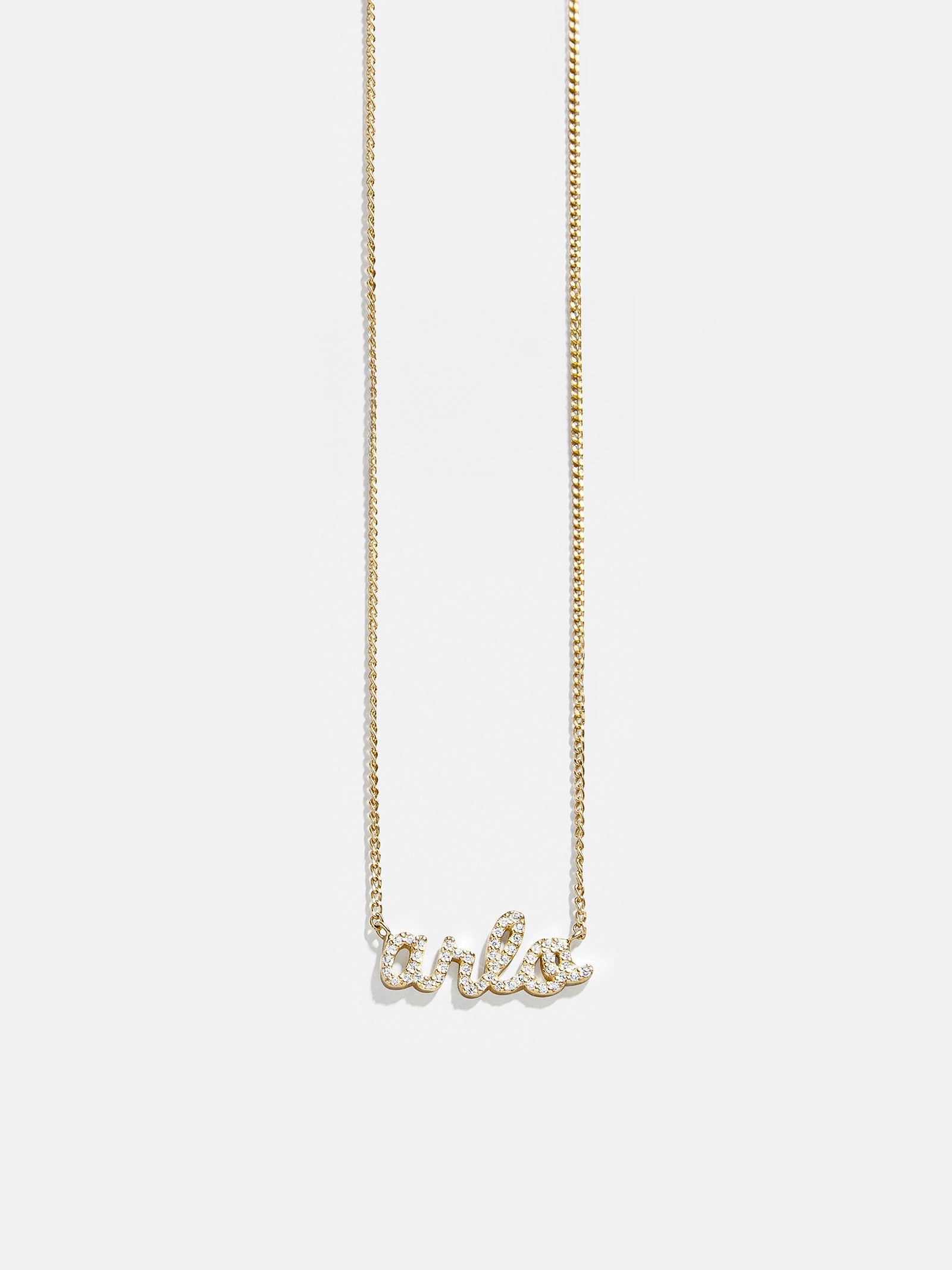 18K Gold Custom Nameplate Necklace - Script