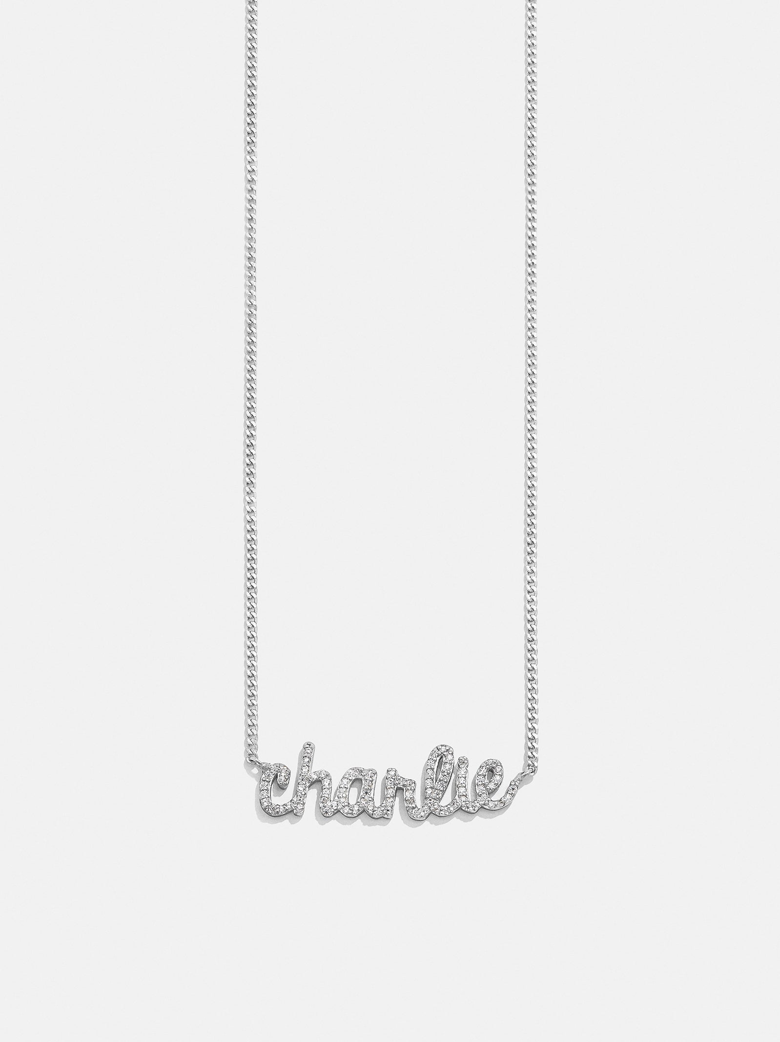 18K Gold Custom Nameplate Necklace - Script