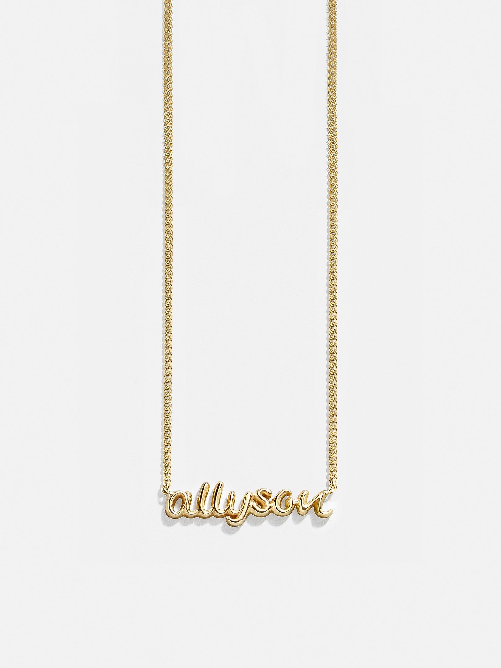 18K Gold Custom Nameplate Necklace - 3D Script