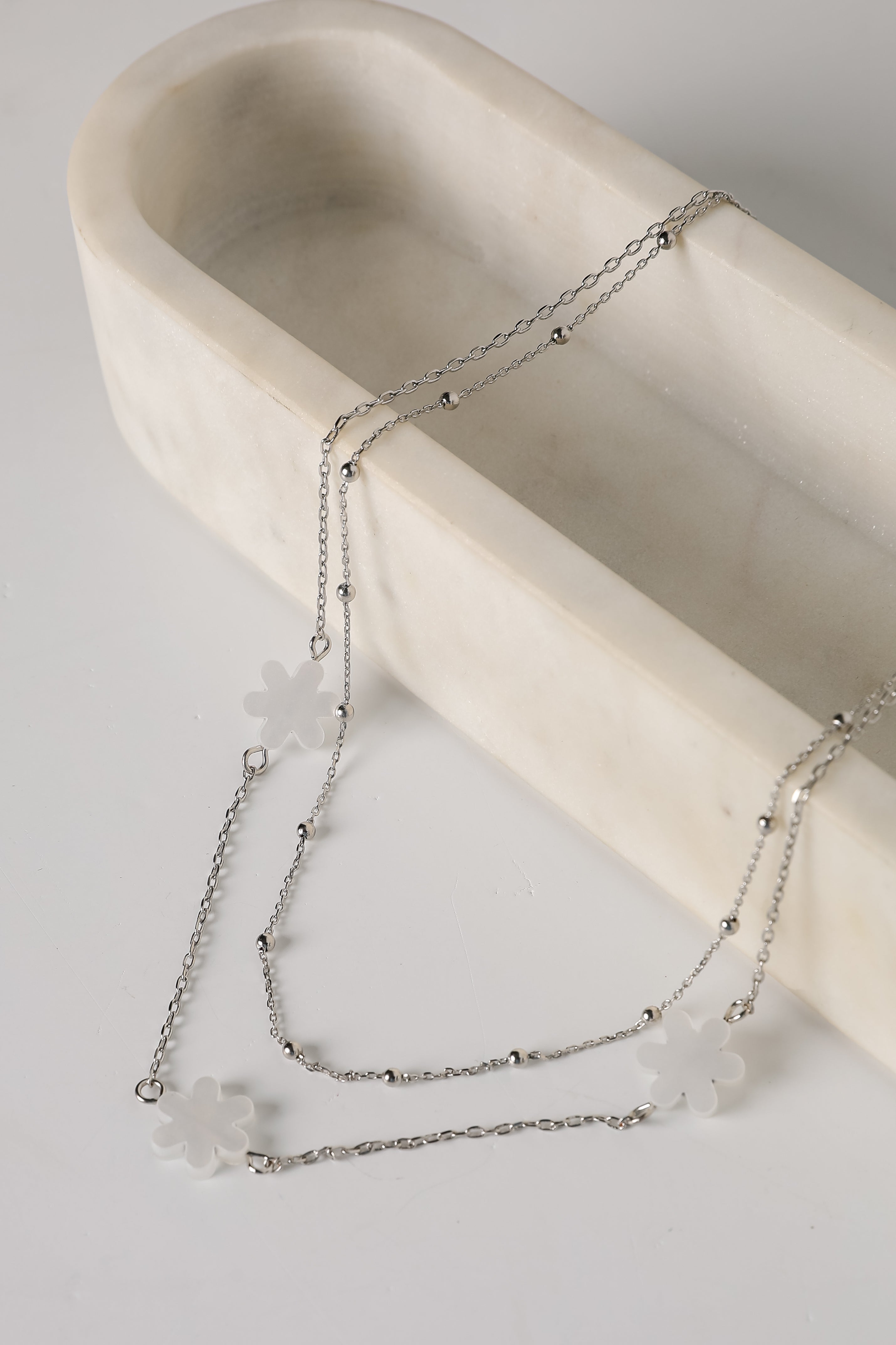 Alexa Cream Flower Charm Necklace