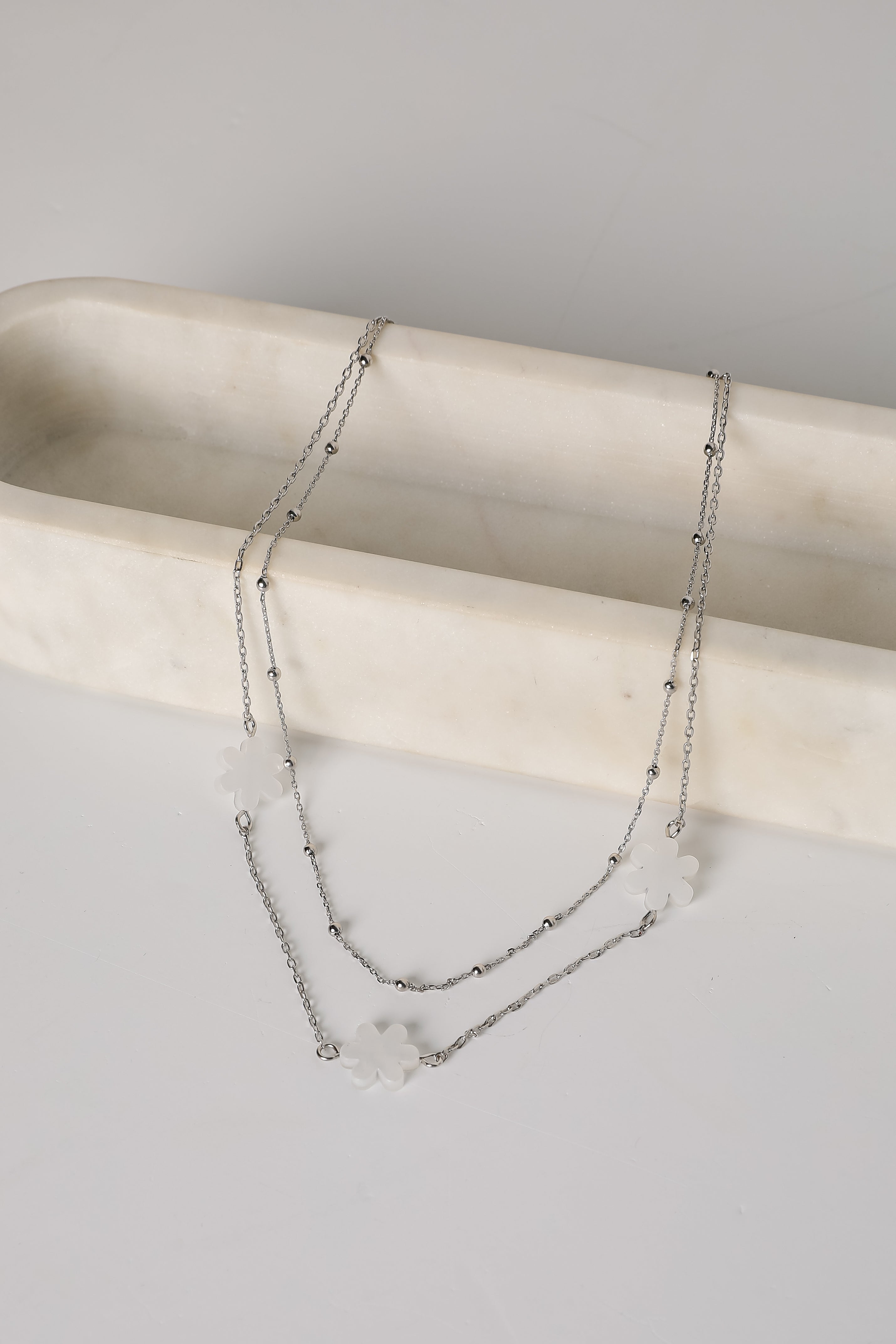 Alexa Cream Flower Charm Necklace