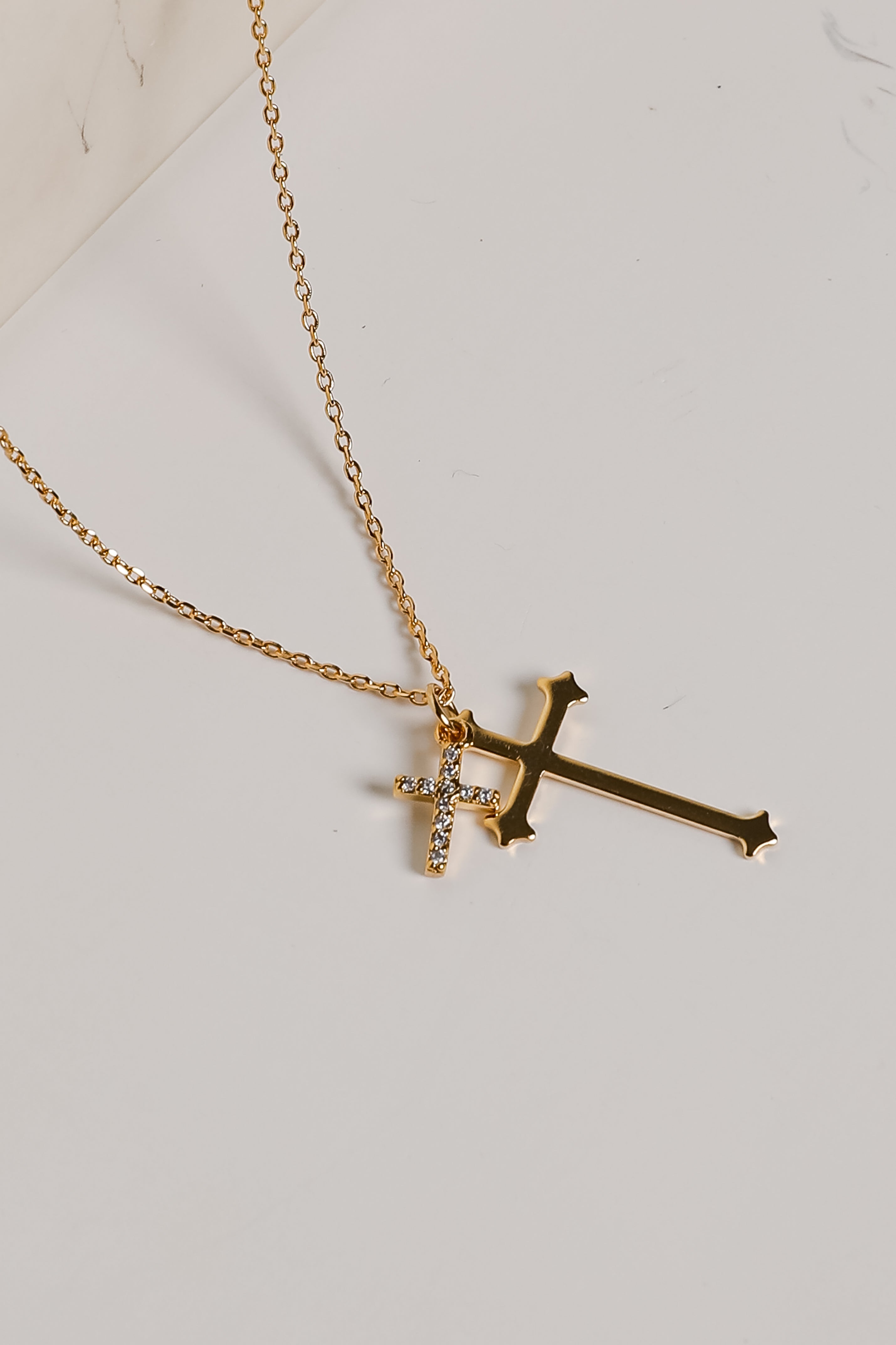 Ella Gold Cross Charm Necklace