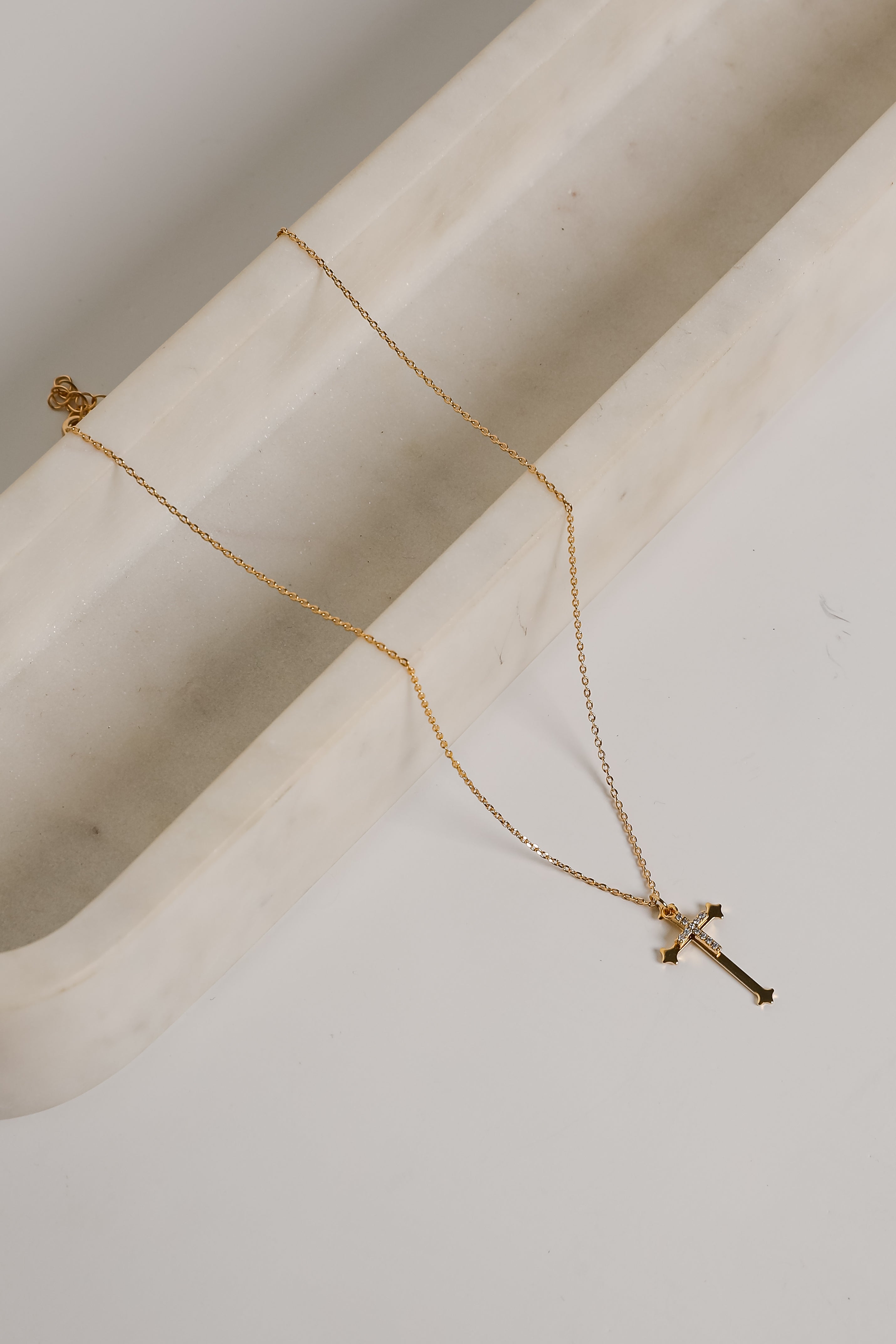 Ella Gold Cross Charm Necklace