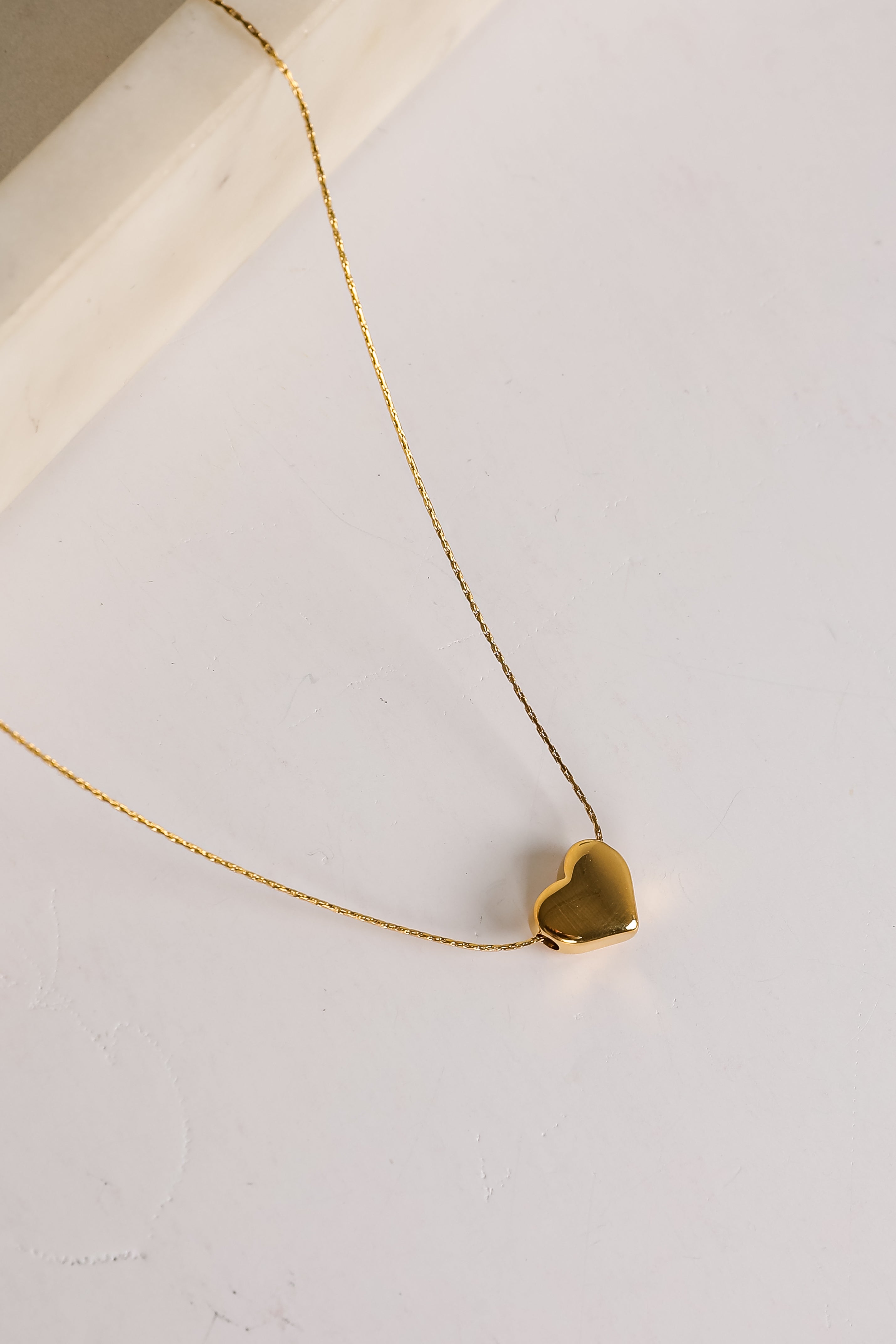Abby Gold Heart Charm Necklace