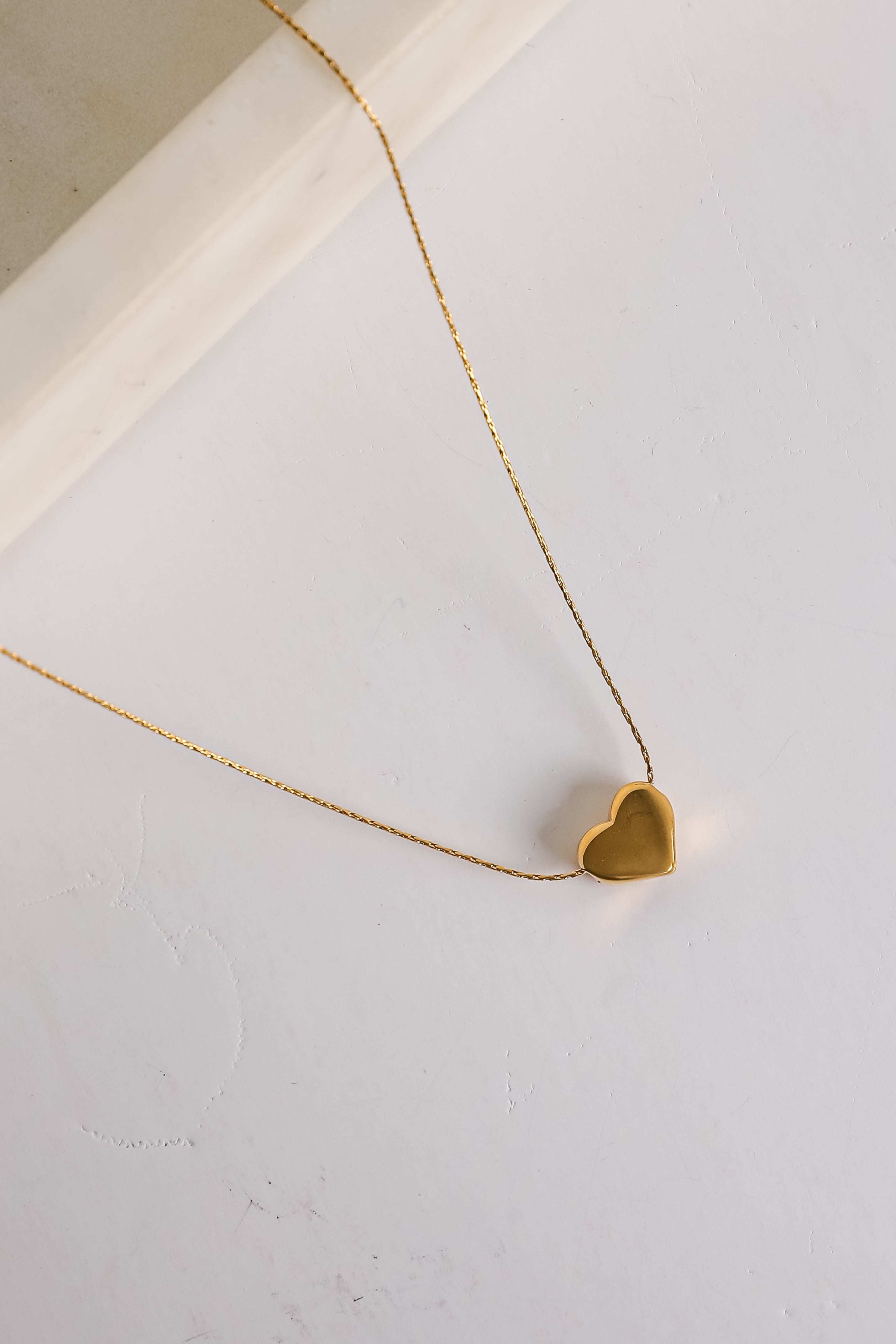 Abby Gold Heart Charm Necklace