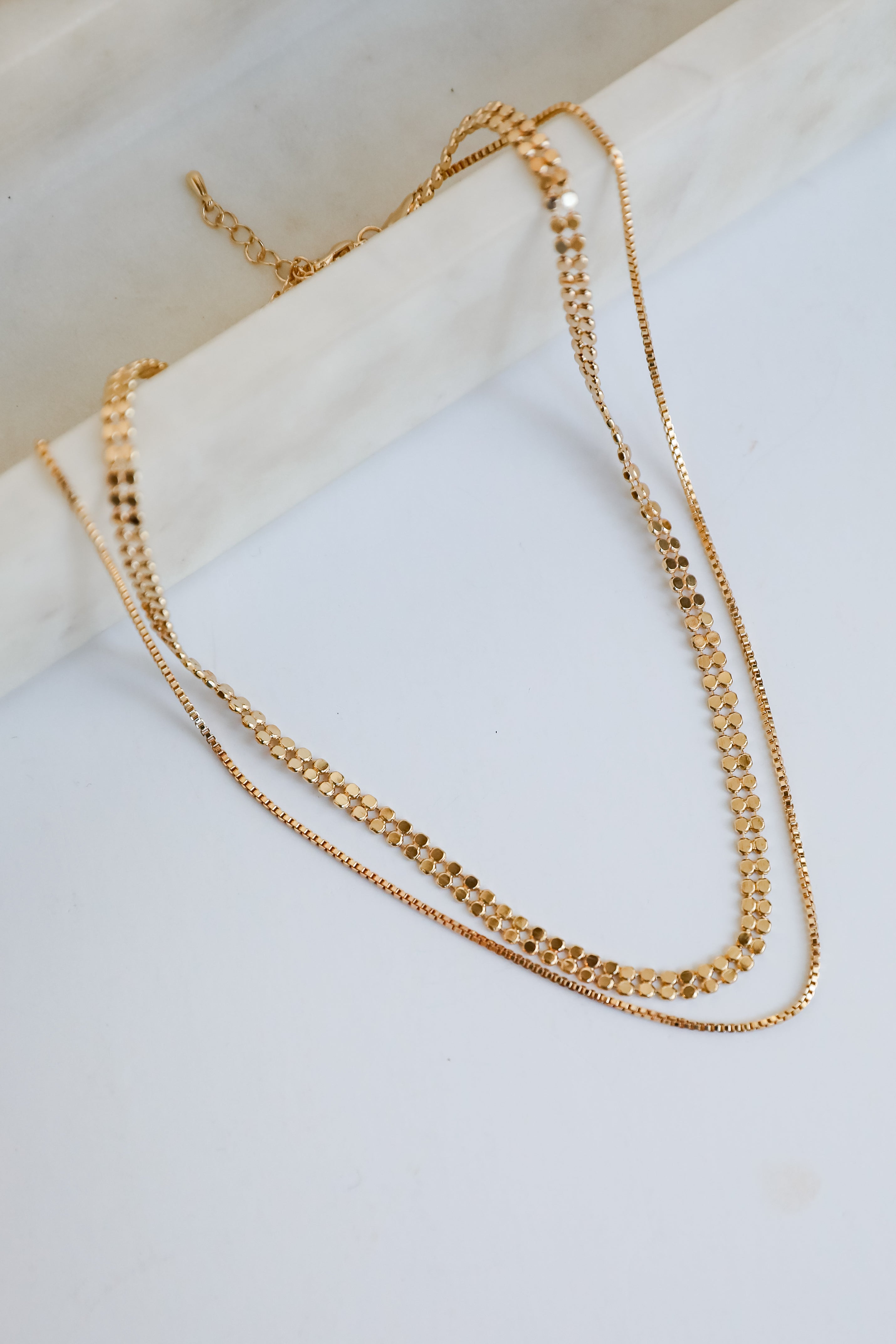 Abbey Gold Layered Chain Necklace