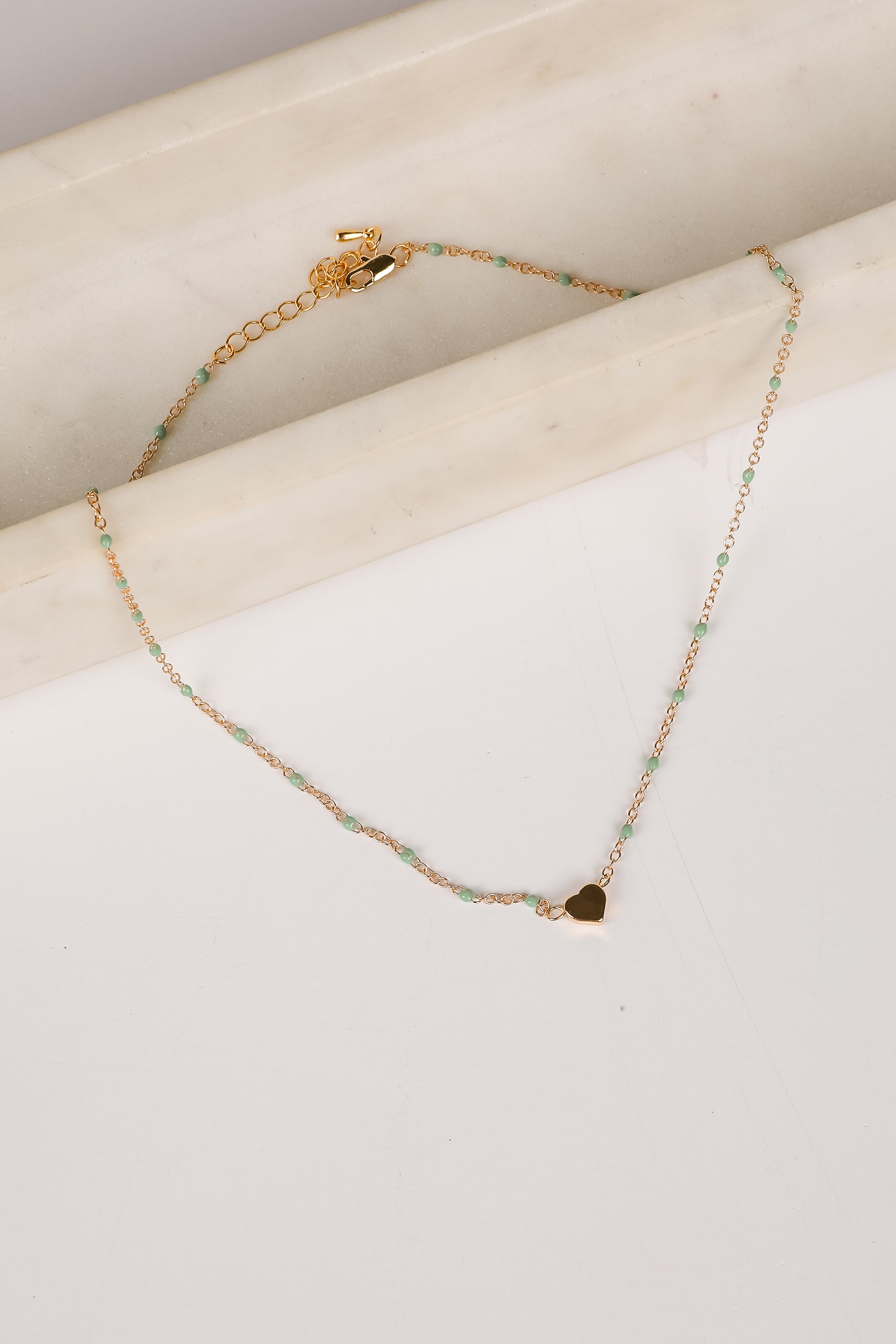 Blaire Beaded Heart Charm Necklace