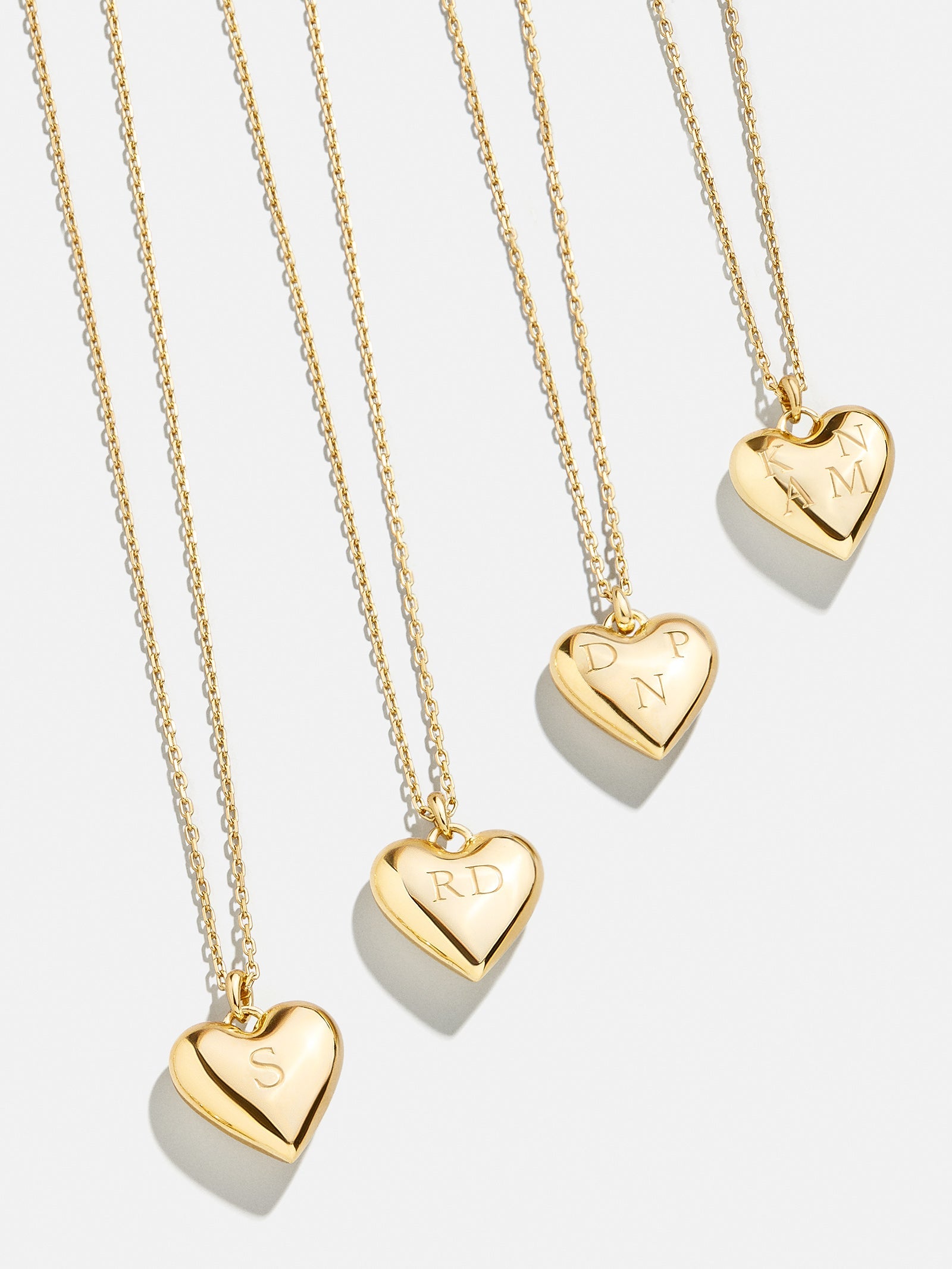 18K Gold Custom Bubble Heart Necklace - 18K Gold