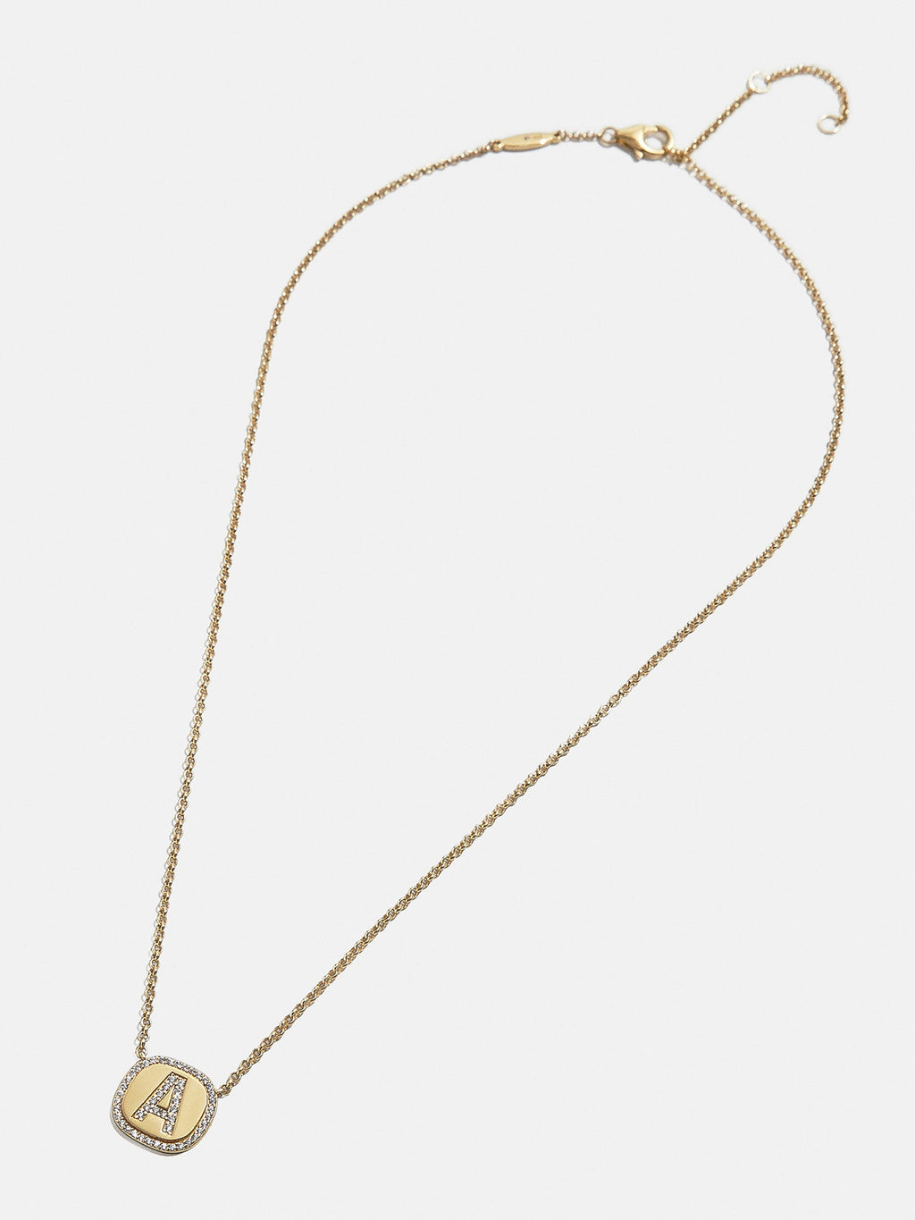 18K Gold Initial Pendant Necklace - Gold/Pavé