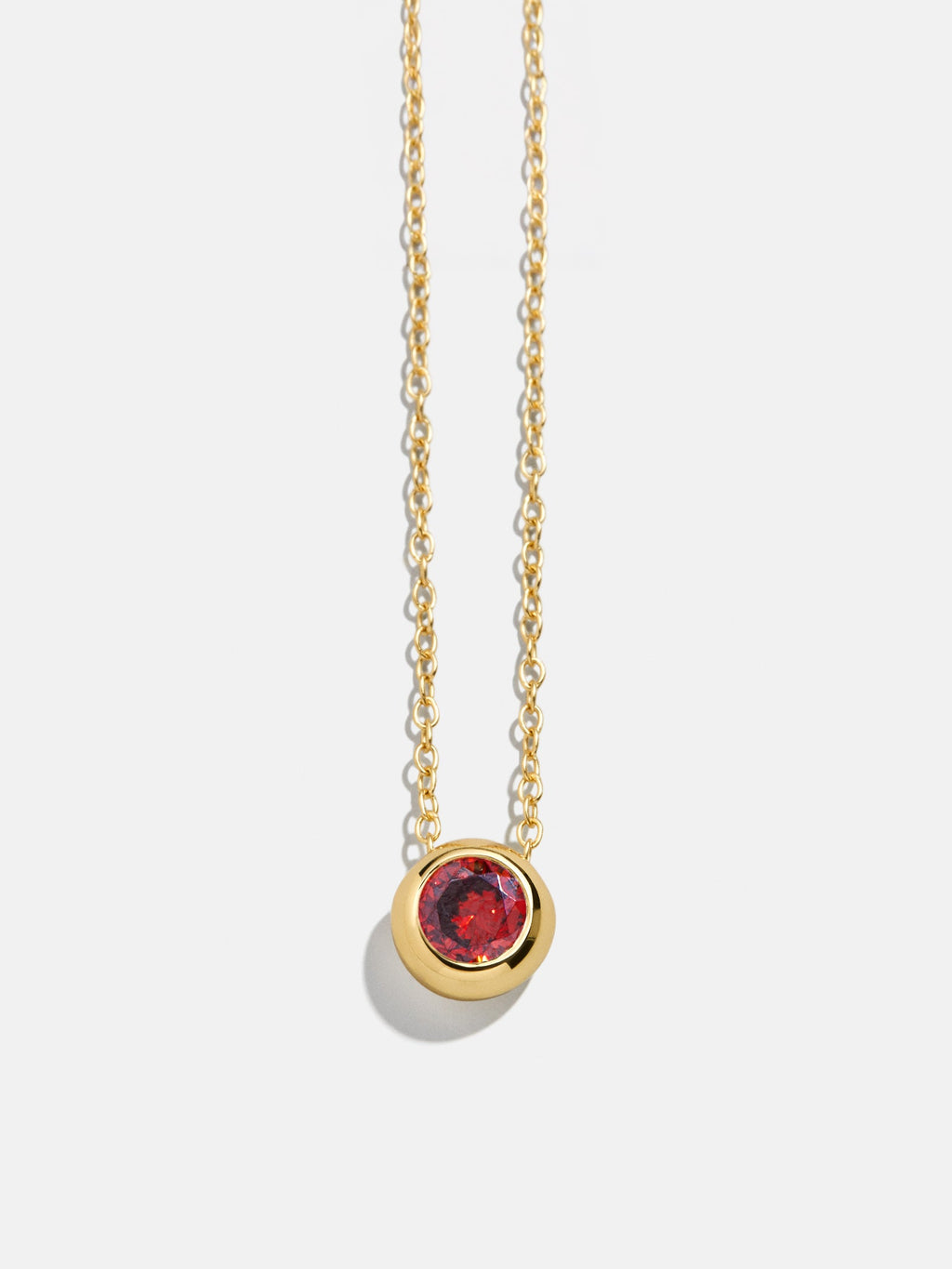 18K Gold Birthstone Pendant Necklace - Garnet