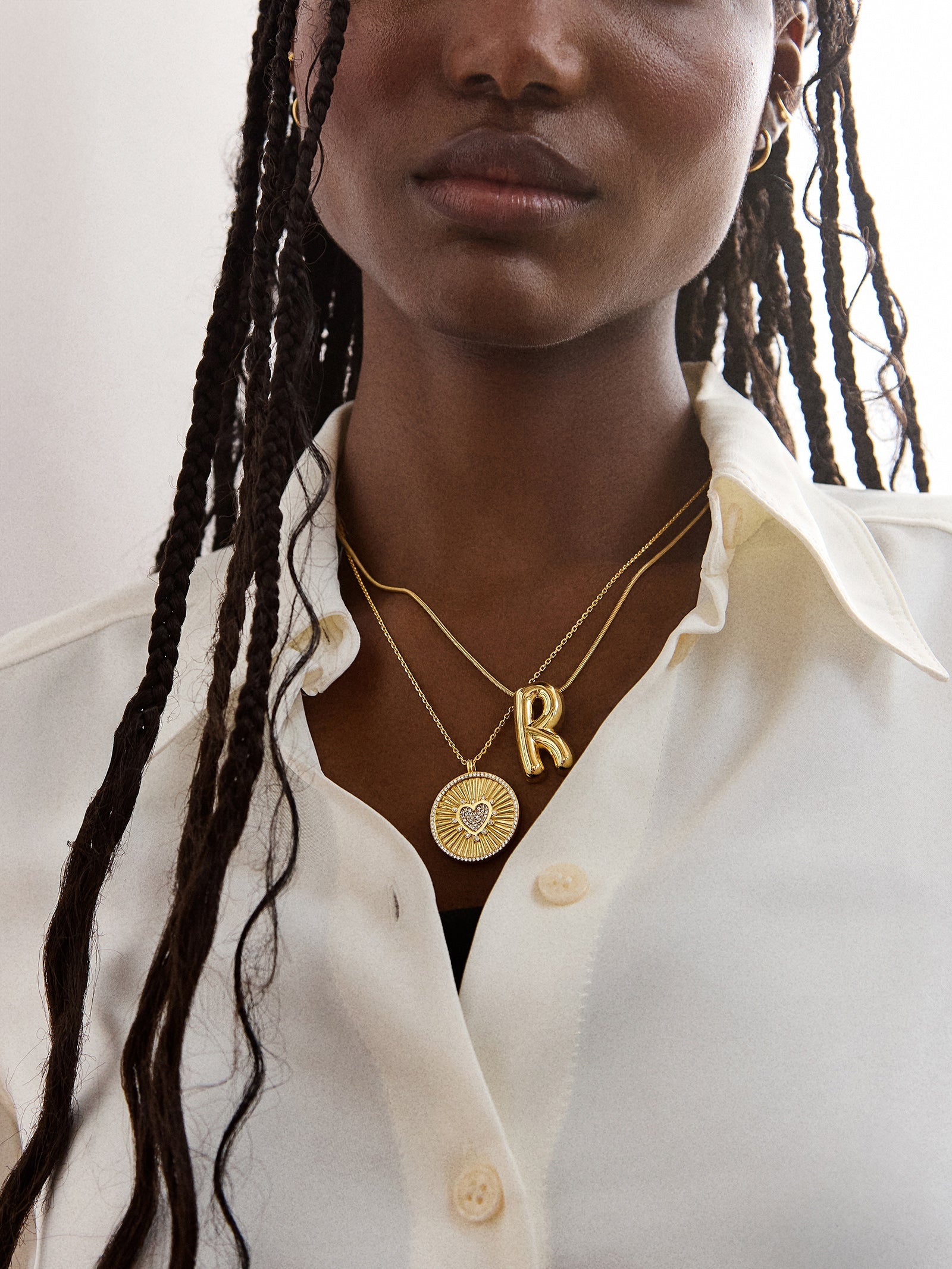 18K Gold Heart Reversible Pendant Necklace - Heart