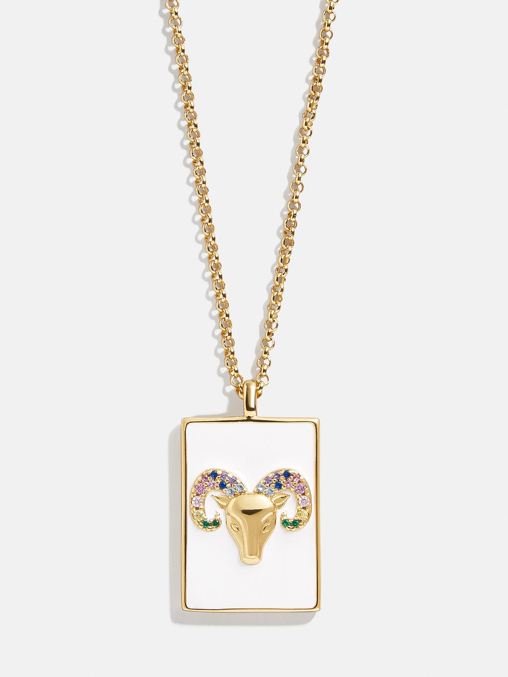 Reversible 18K Gold Zodiac Pendant Necklace - Aries