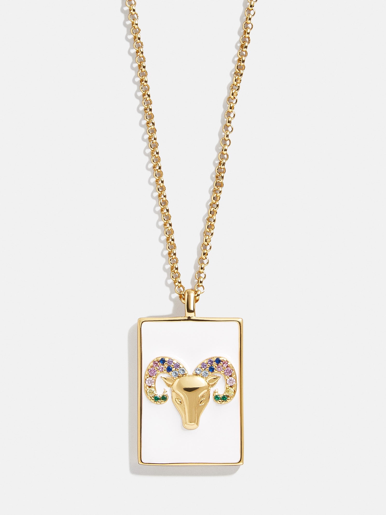 Reversible 18K Gold Zodiac Pendant Necklace - Aries