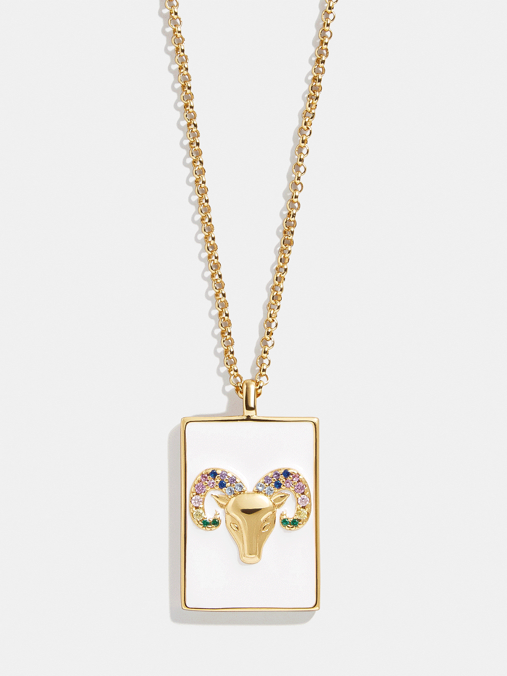 Reversible 18K Gold Zodiac Pendant Necklace - Aries