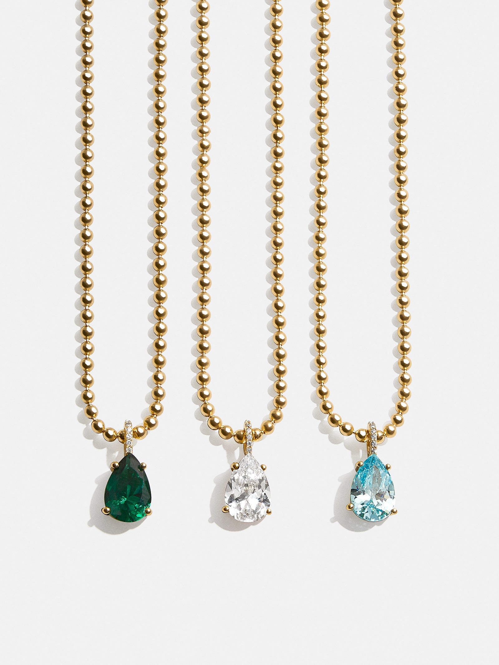 Esther 18K Gold Birthstone Necklace - Crystal