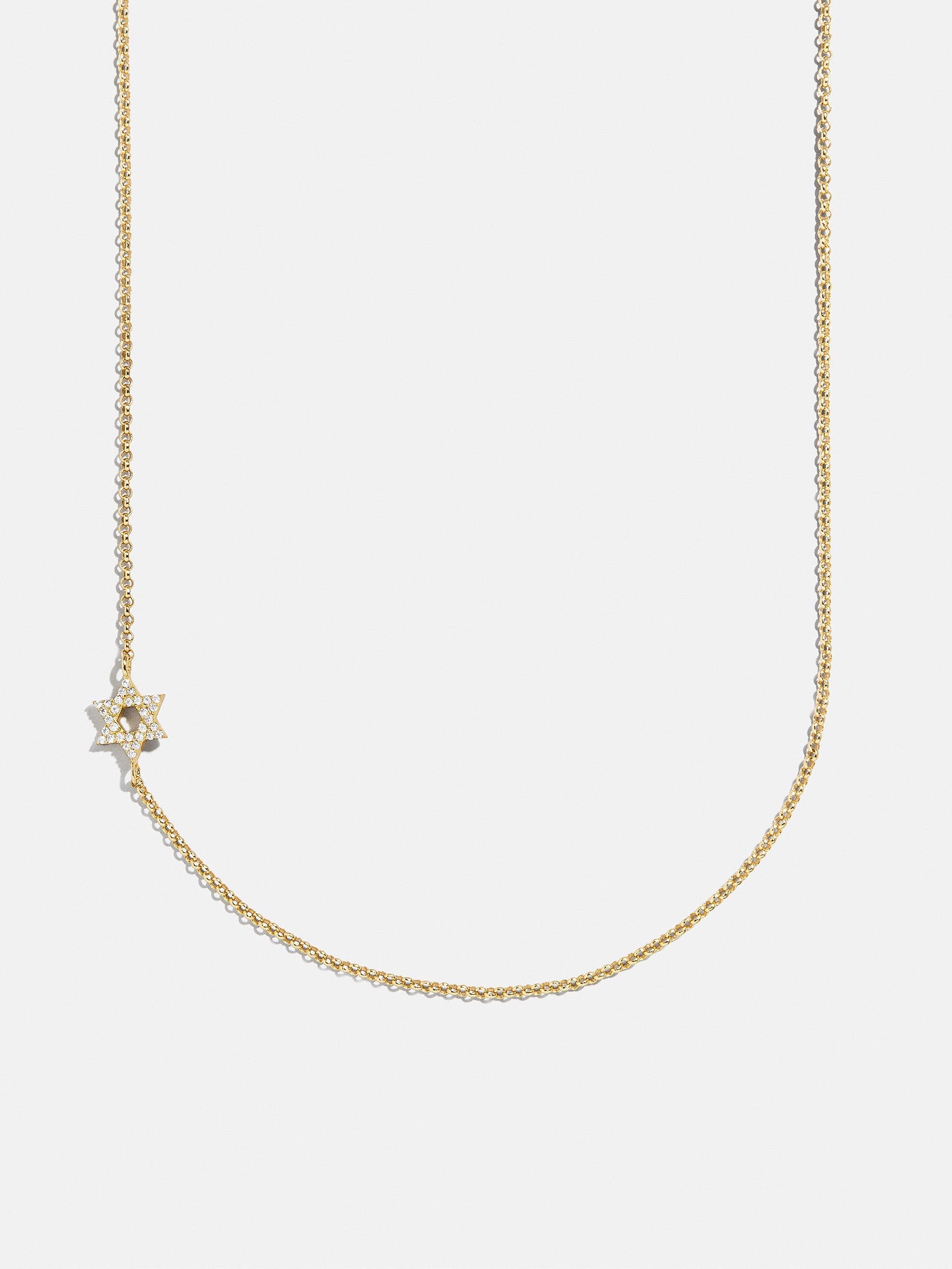 18K Gold Asymmetrical Star of David Necklace - Star of David