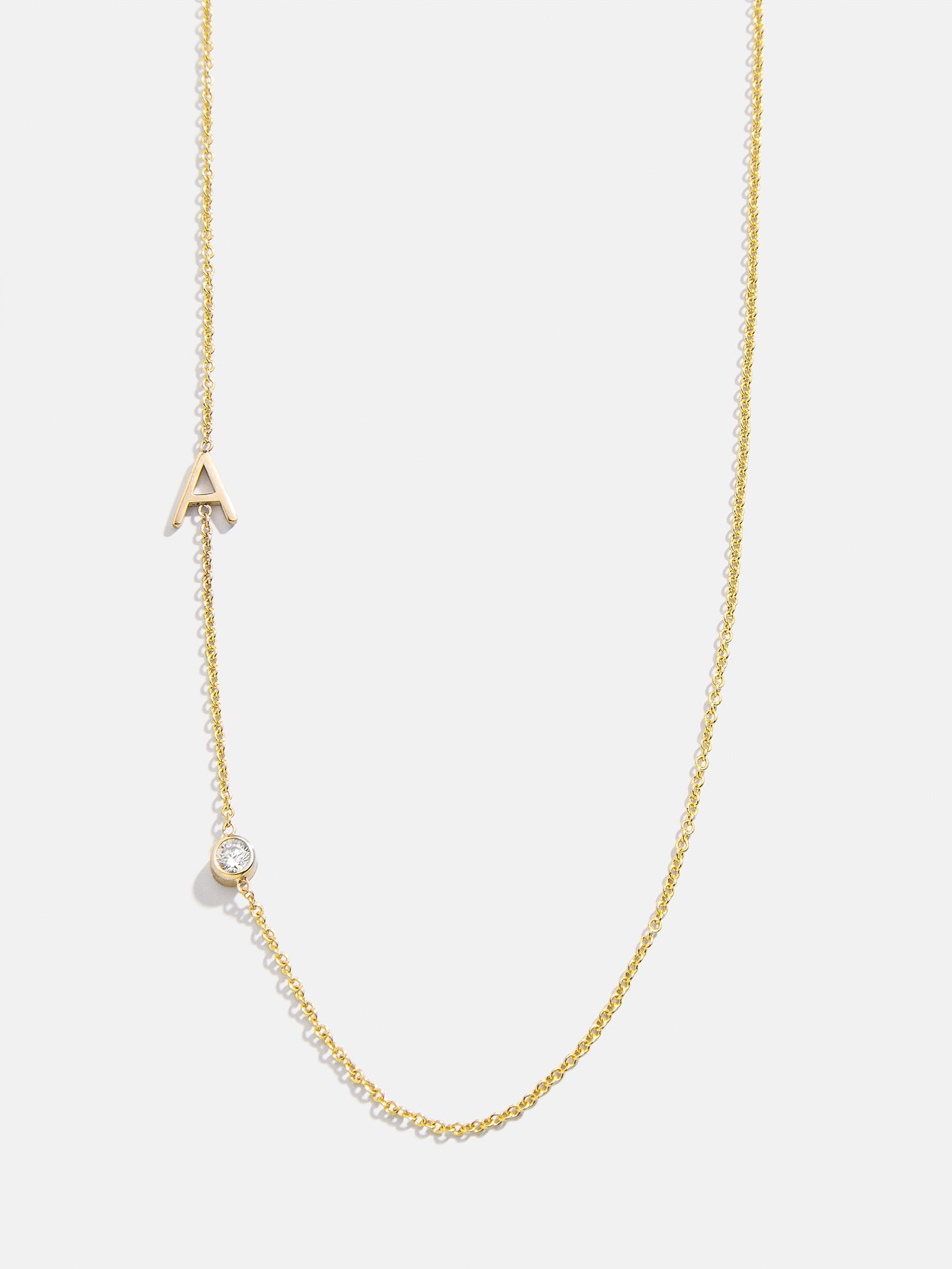 Maya Brenner Monogram Necklace with Diamond - Gold