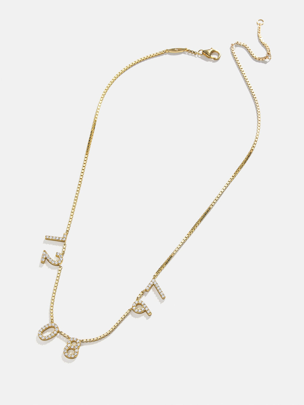 18K Gold Spaced Number Custom Necklace - S