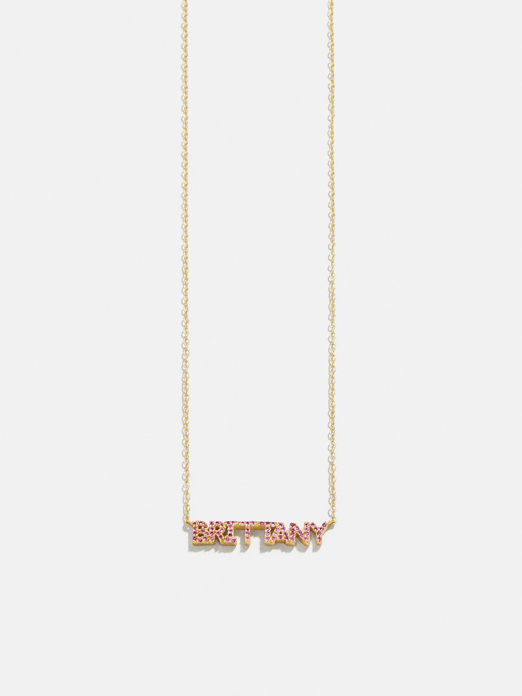 18K Gold Birthstone Custom Nameplate Necklace - Rose