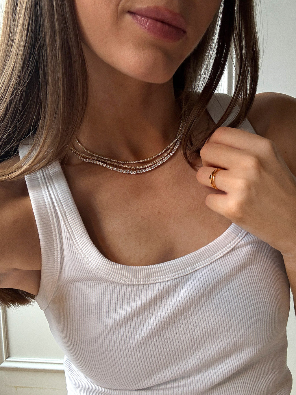 Billie 18K Gold Tennis Necklace - 18K Gold Plated Sterling Silver