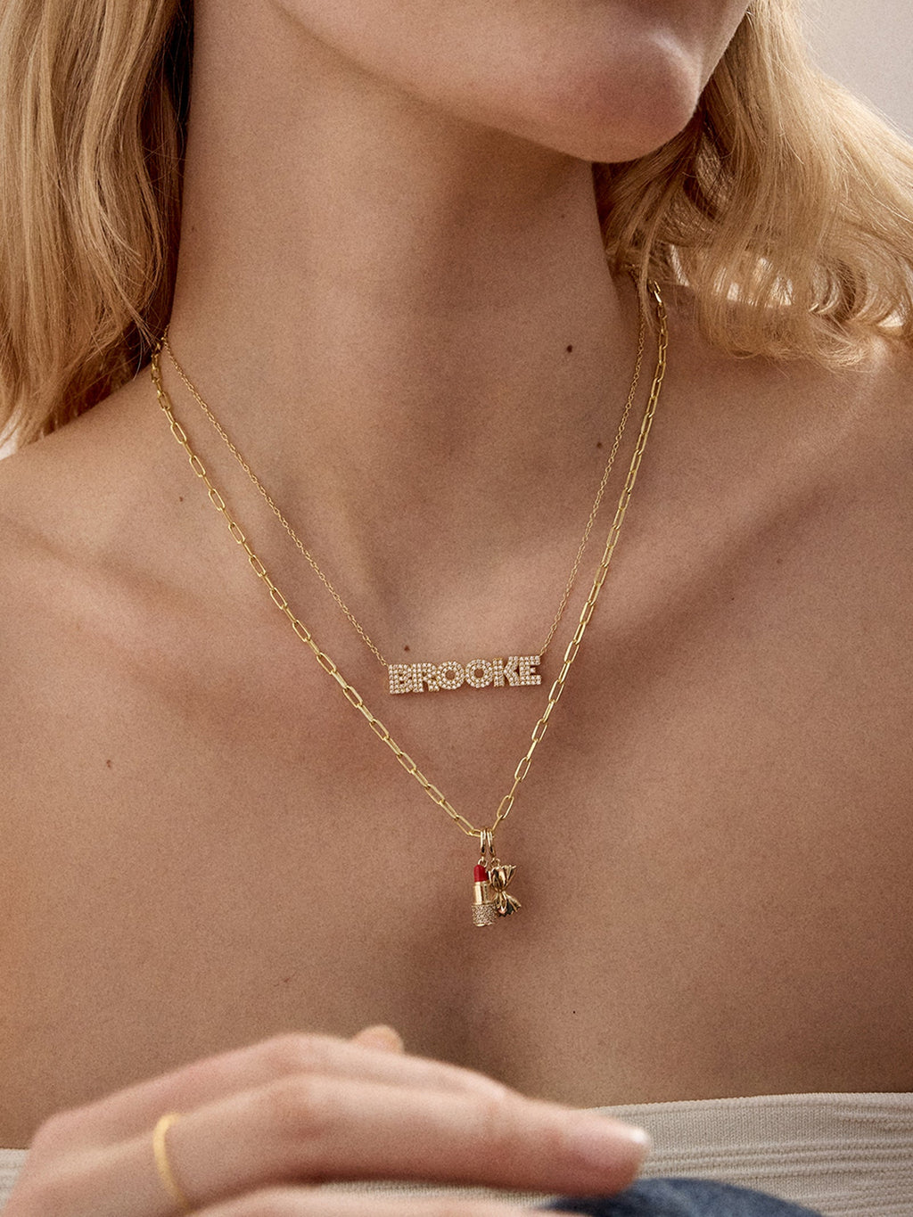 18K Gold Custom Nameplate Necklace - Bold