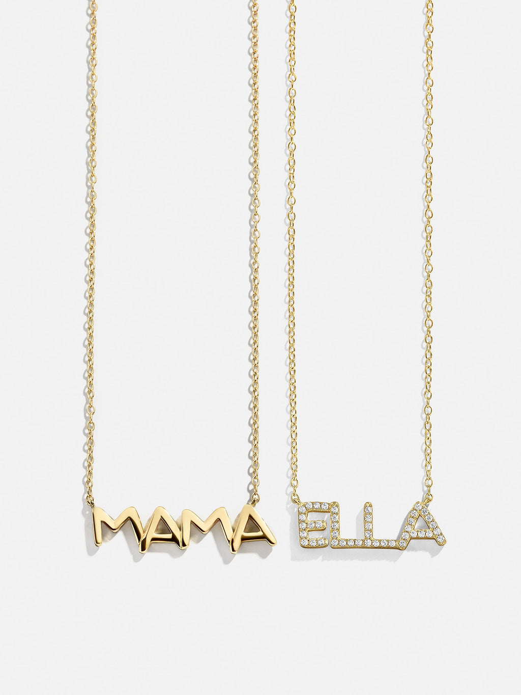 18K Gold Custom Nameplate Necklace - Organic