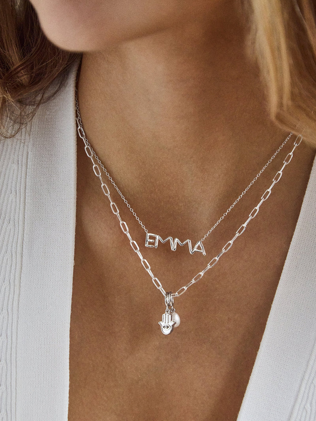 18K Gold Custom Nameplate Necklace - Organic