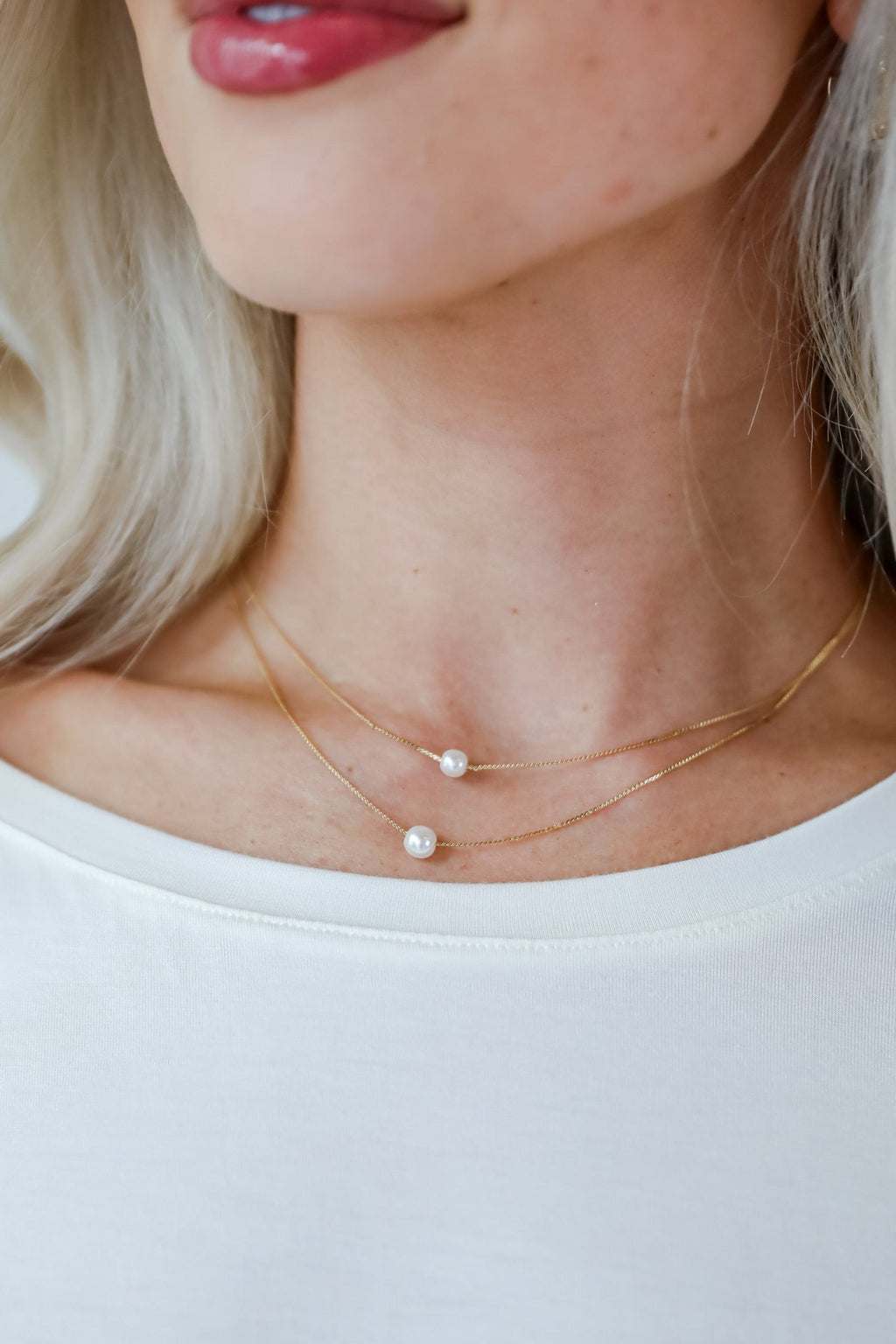Hazel Gold Layered Pearl Necklace