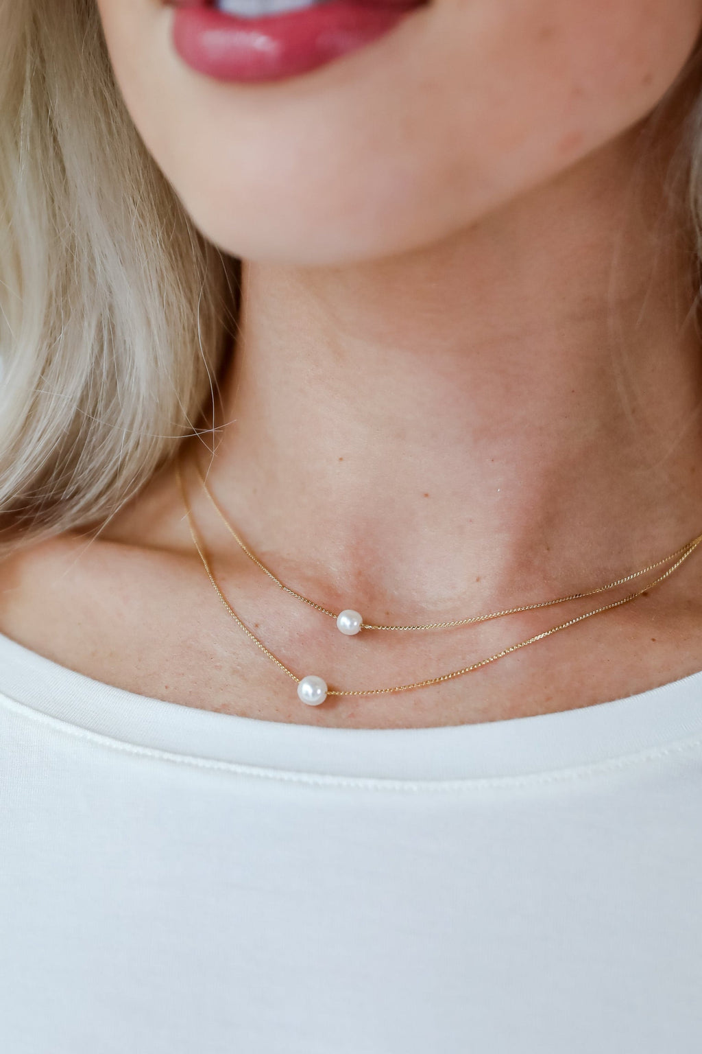 Hazel Gold Layered Pearl Necklace