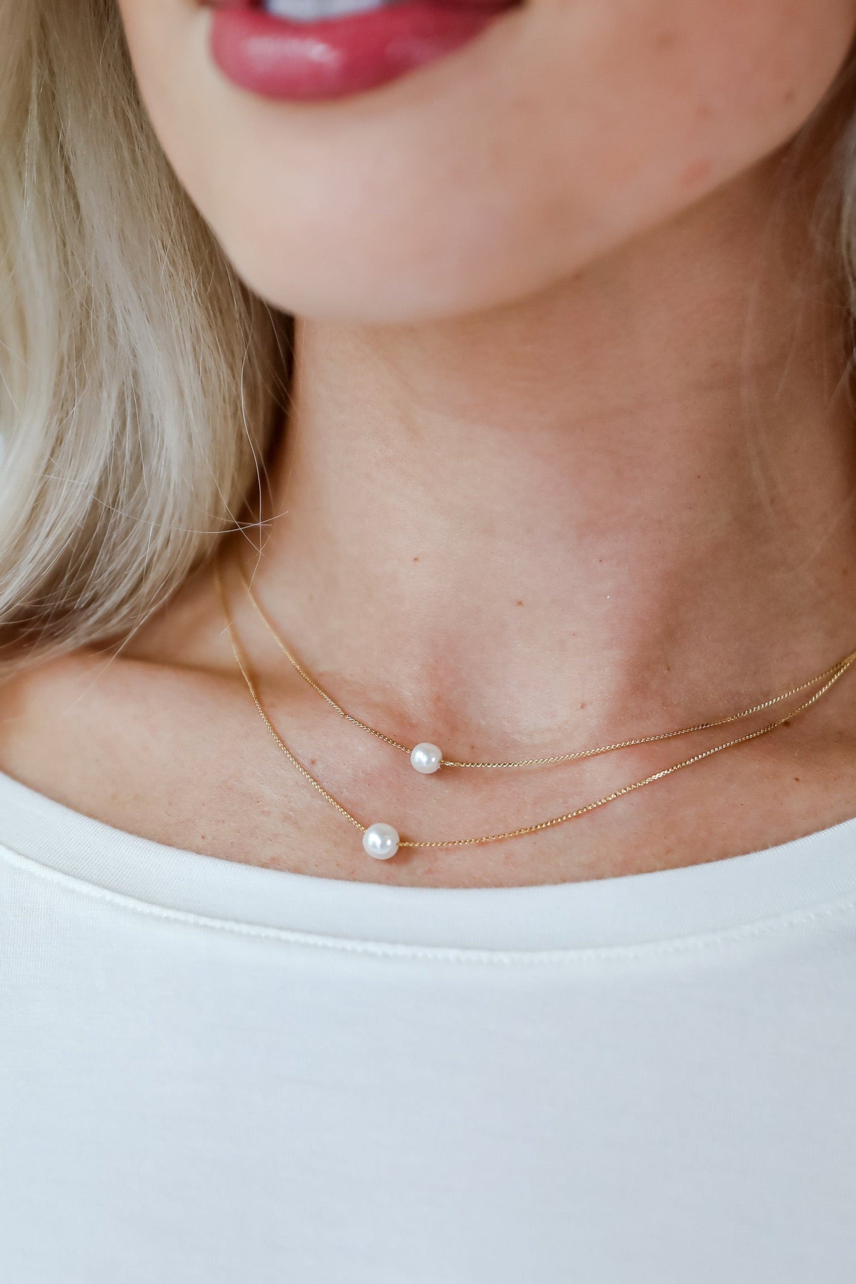 Hazel Gold Layered Pearl Necklace