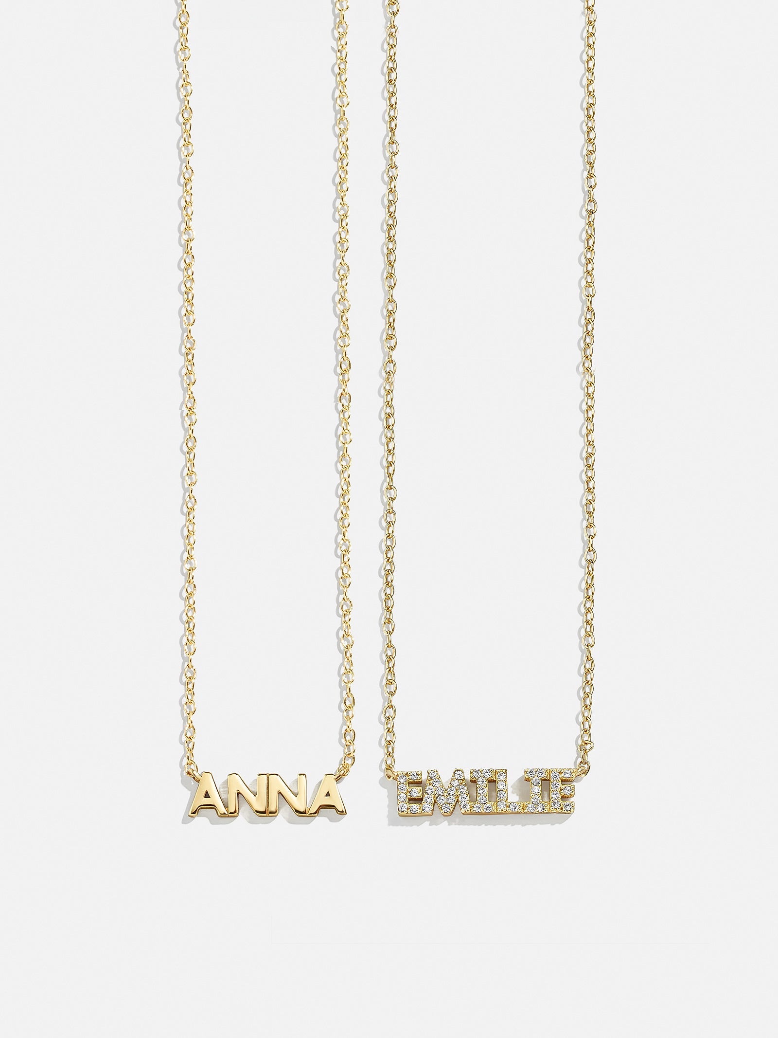 18K Gold Custom Nameplate Necklace - Mini Block