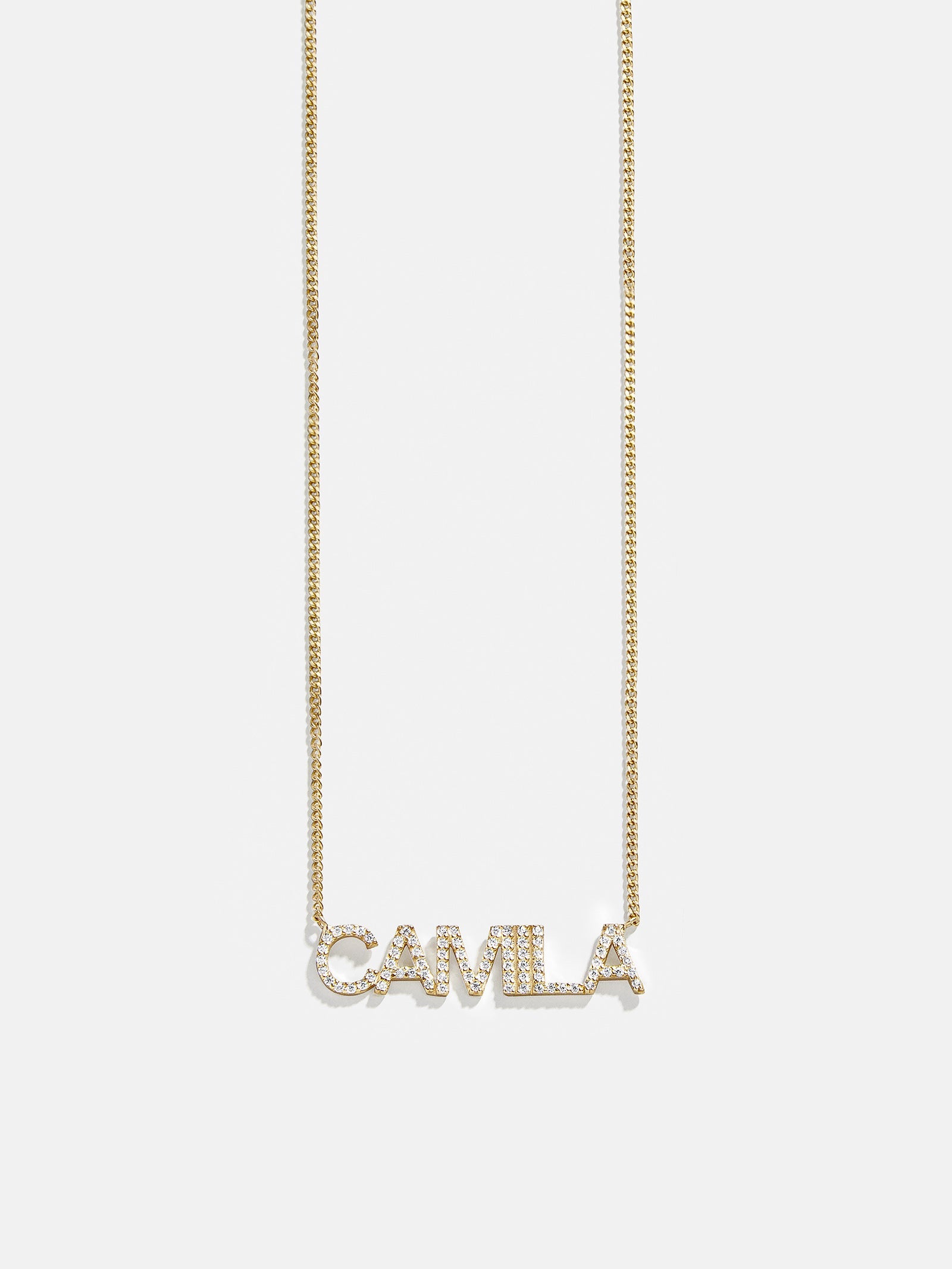 18K Gold Custom Nameplate Necklace - Block
