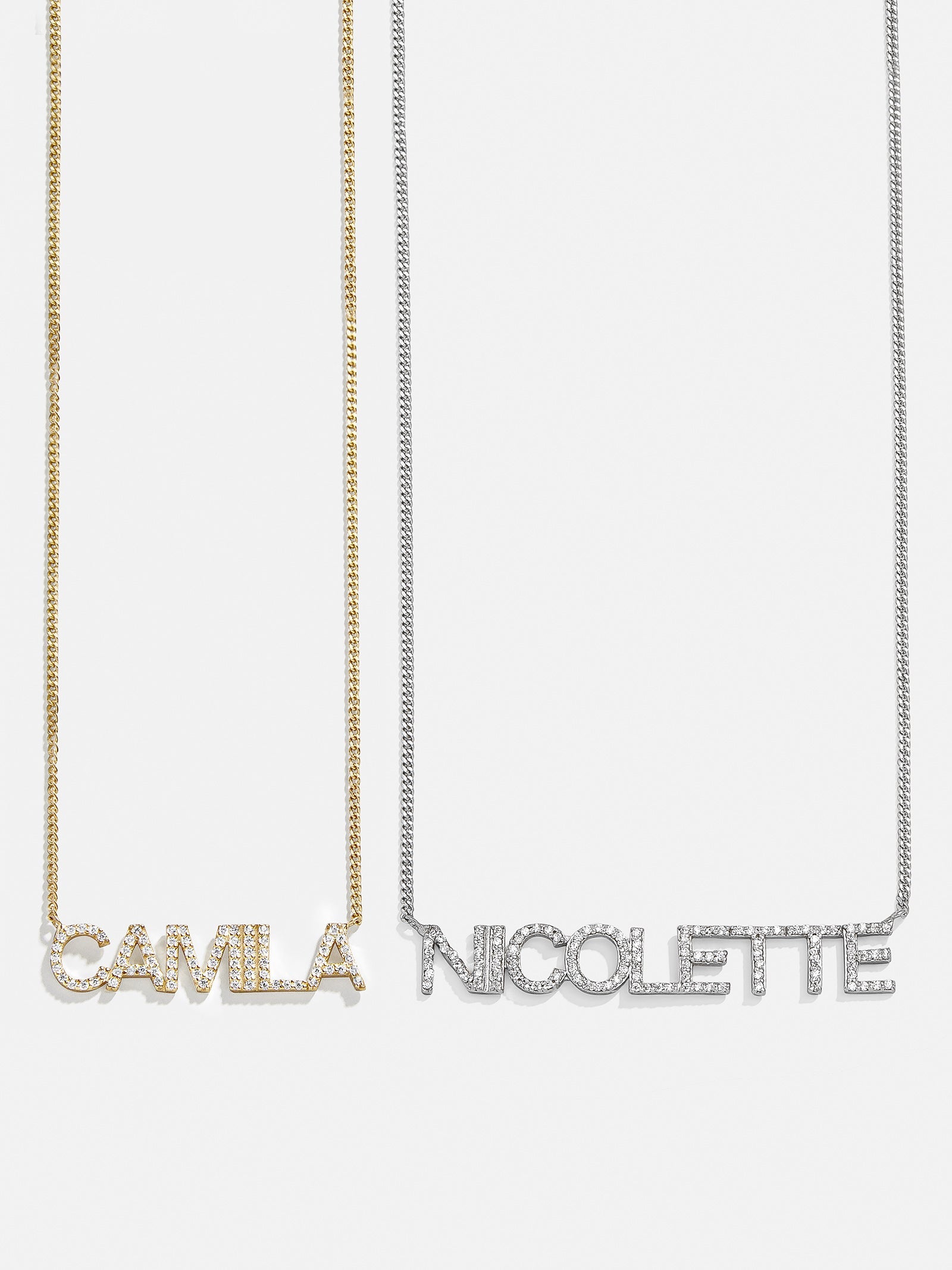 18K Gold Custom Nameplate Necklace - Block
