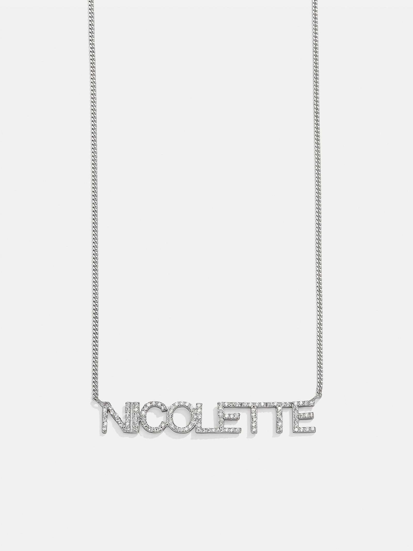 18K Gold Custom Nameplate Necklace - Block