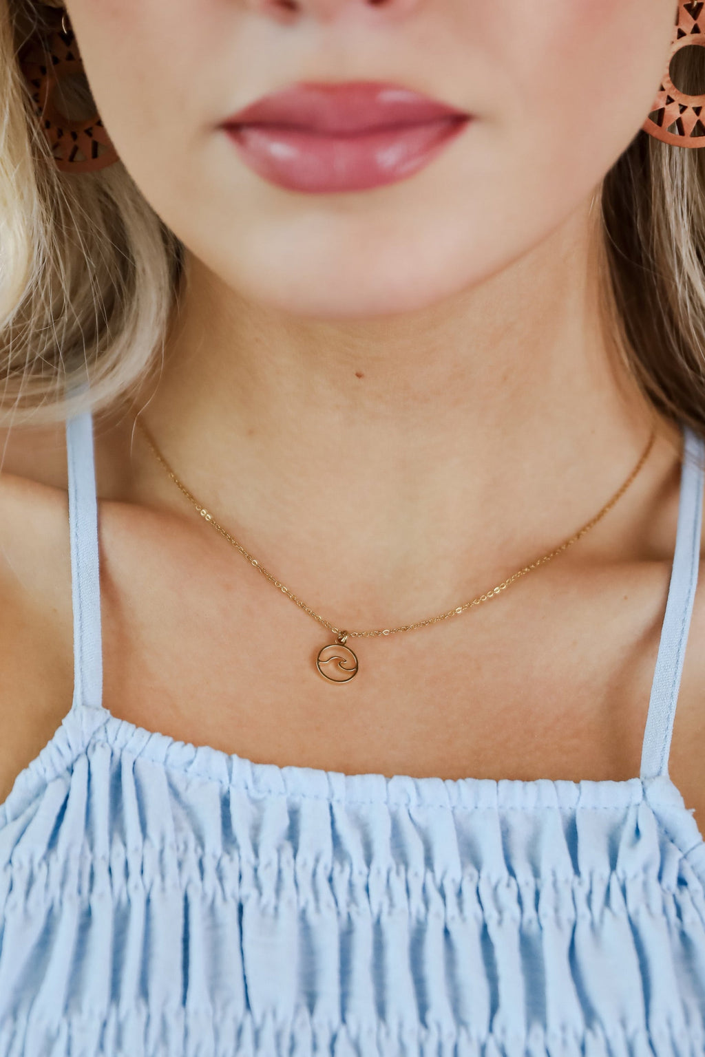 Melody Gold Wave Charm Necklace