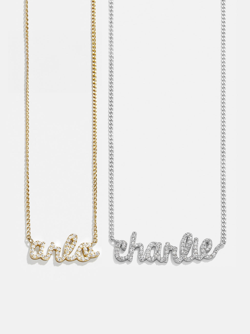 18K Gold Custom Nameplate Necklace - Script