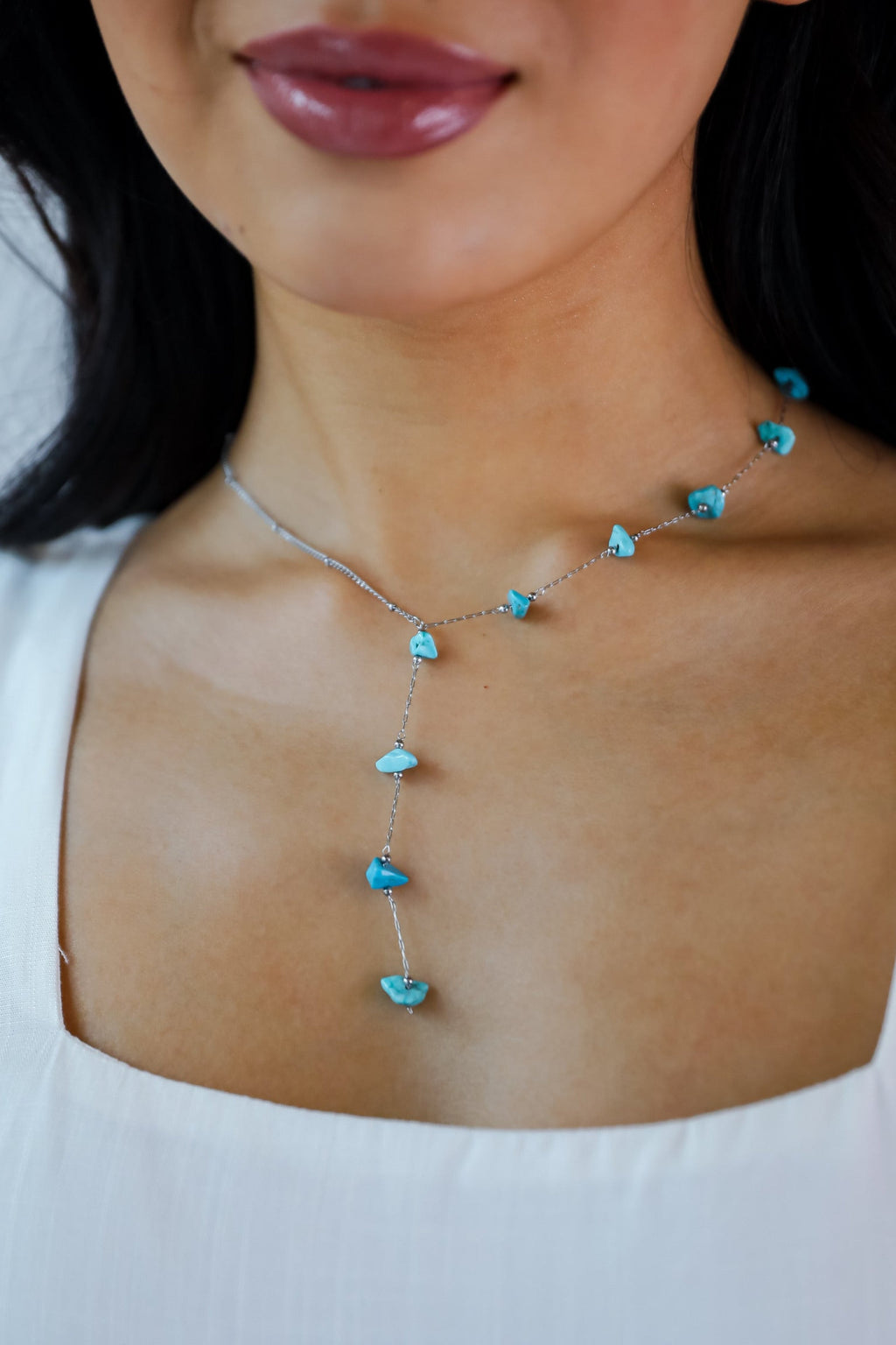 FINAL SALE - Allison Silver Stone Charm Necklace