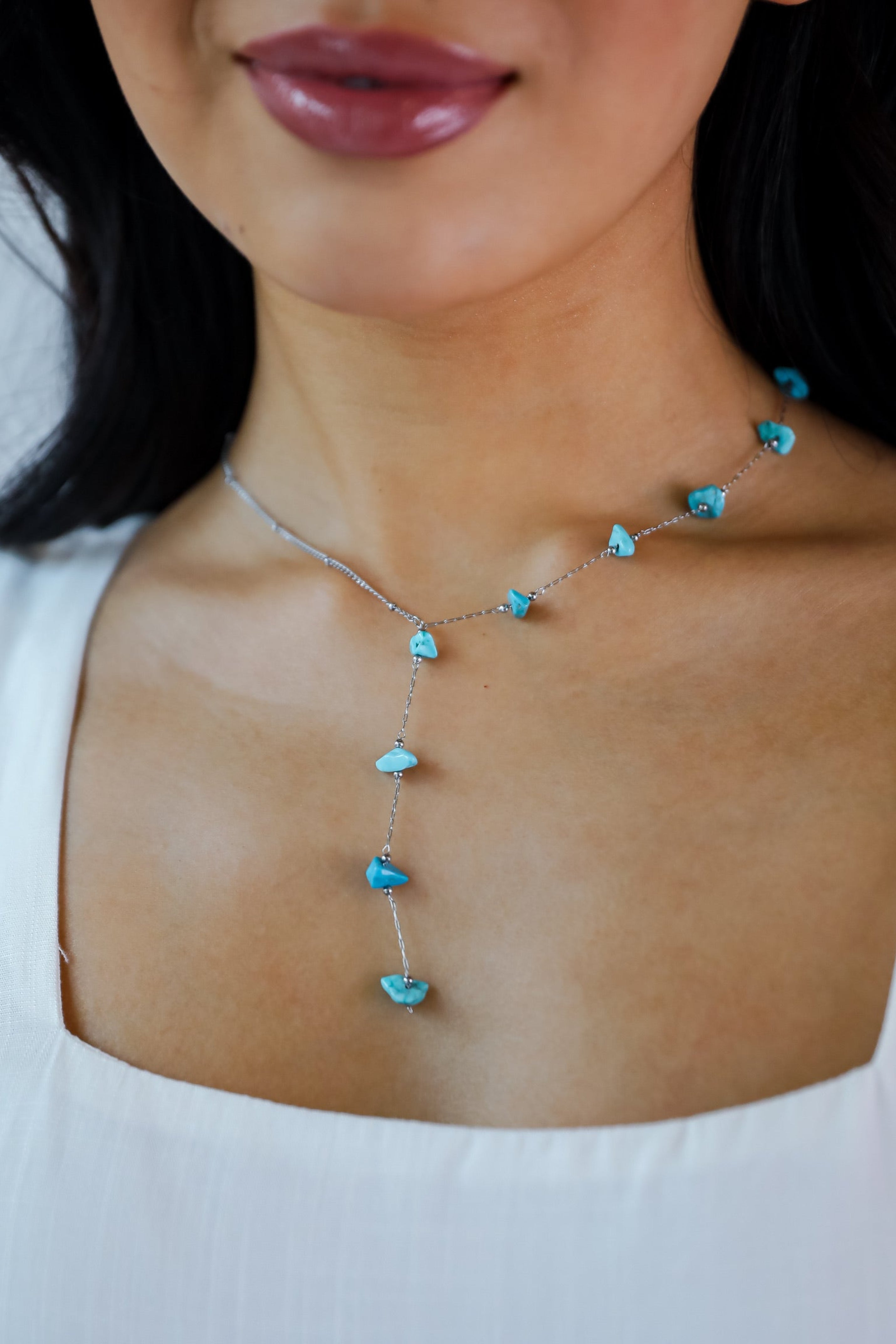 FINAL SALE - Allison Silver Stone Charm Necklace