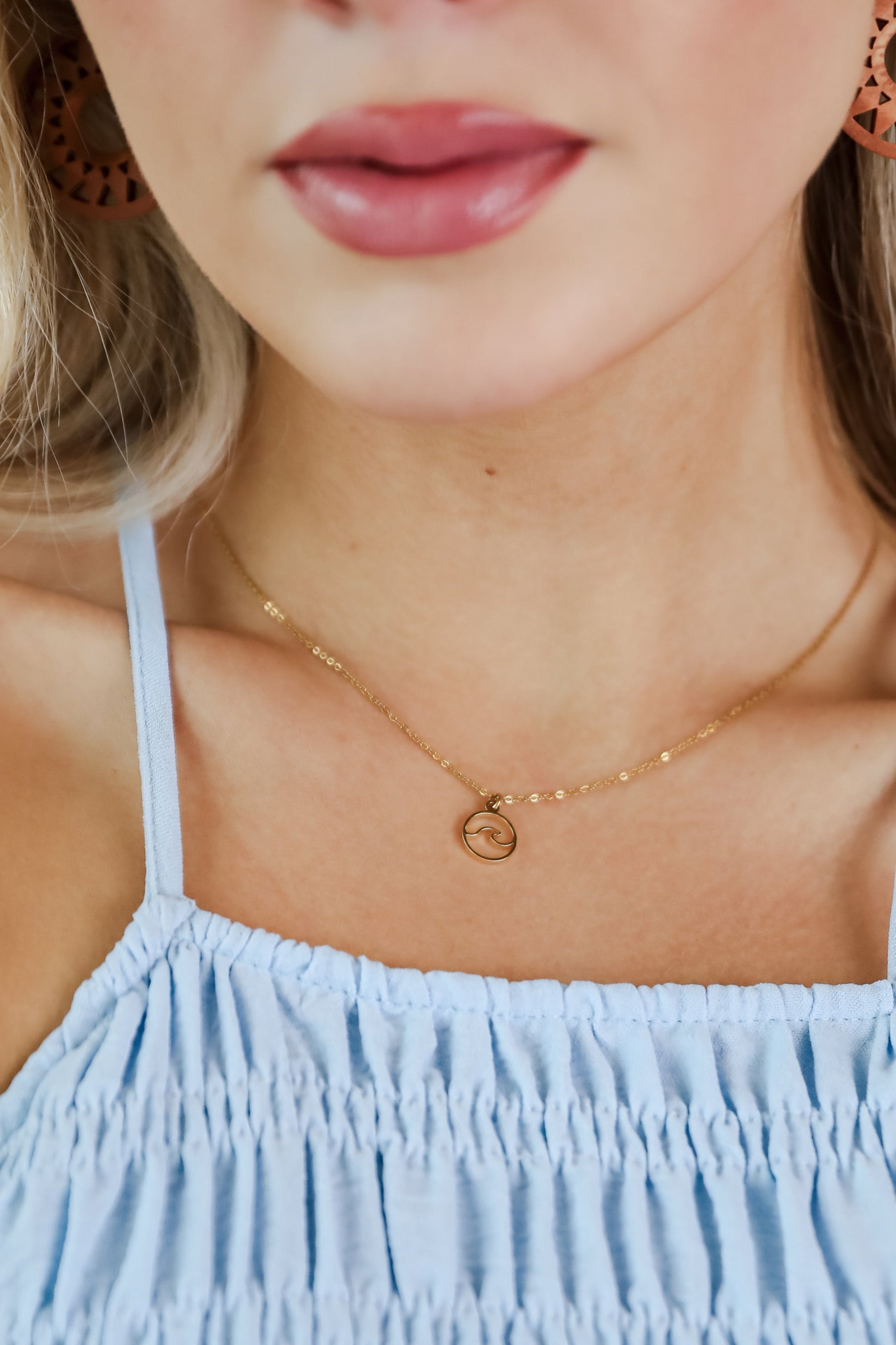 Melody Gold Wave Charm Necklace