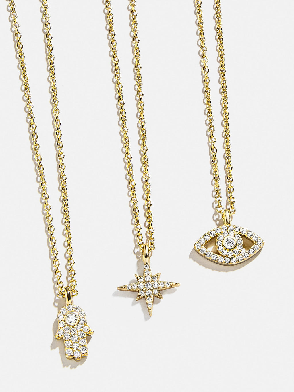 18K Gold Motif Necklace - Evil Eye