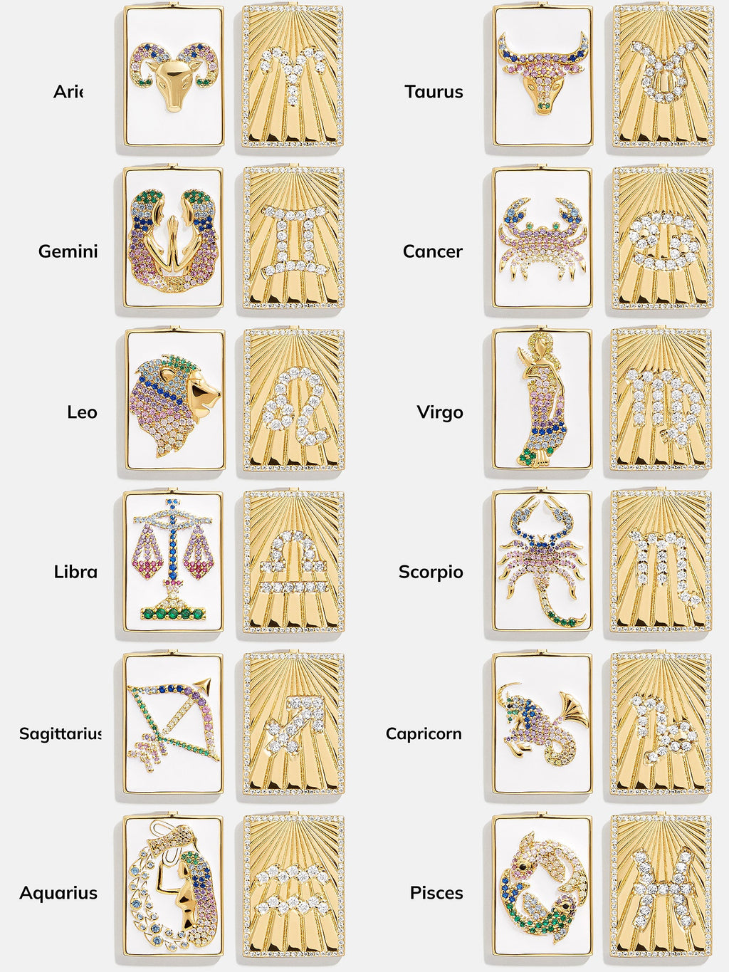 Reversible 18K Gold Zodiac Pendant Necklace - Aries