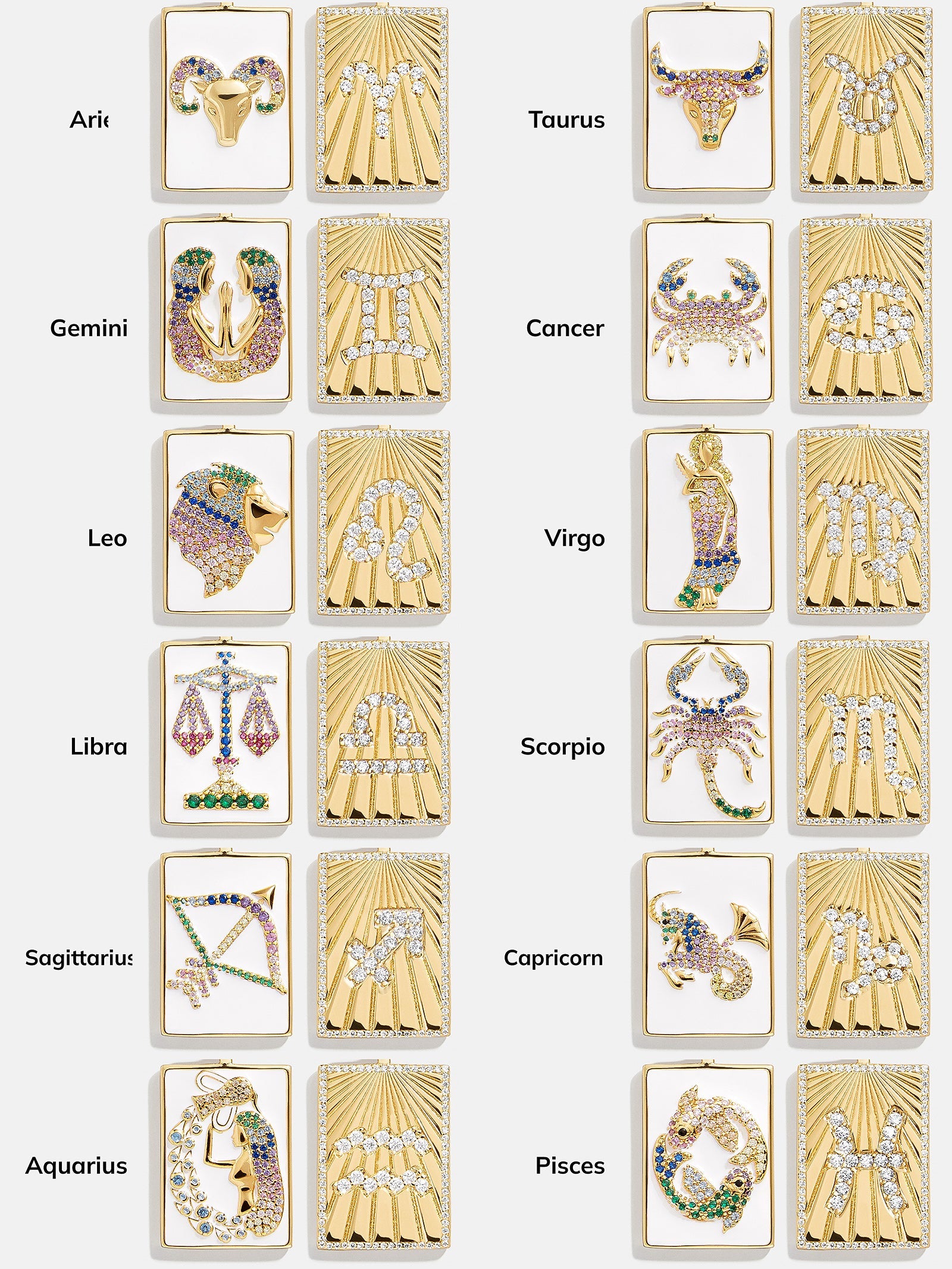 Reversible 18K Gold Zodiac Pendant Necklace - Aries