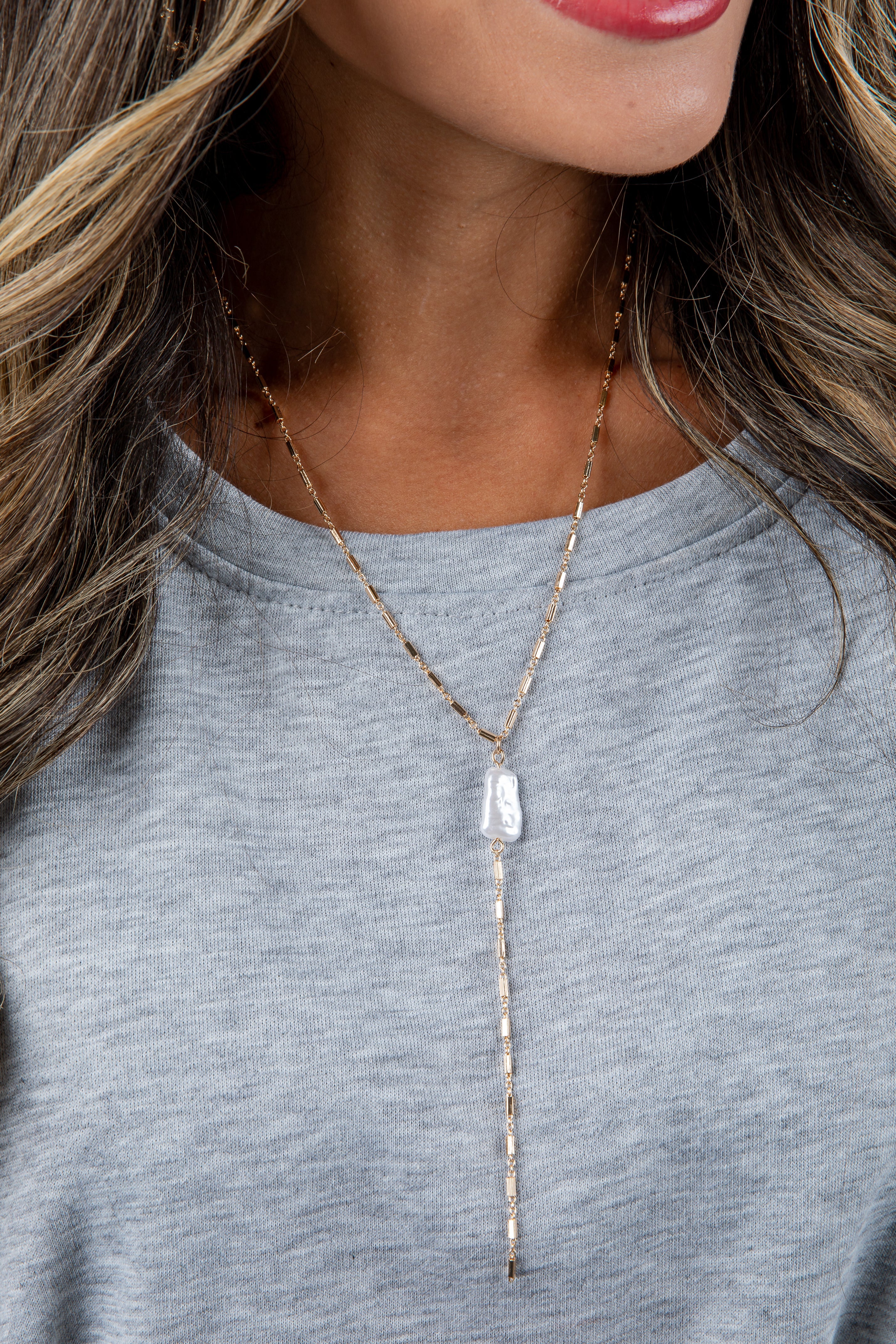 Hattie Pearl Charm Necklace