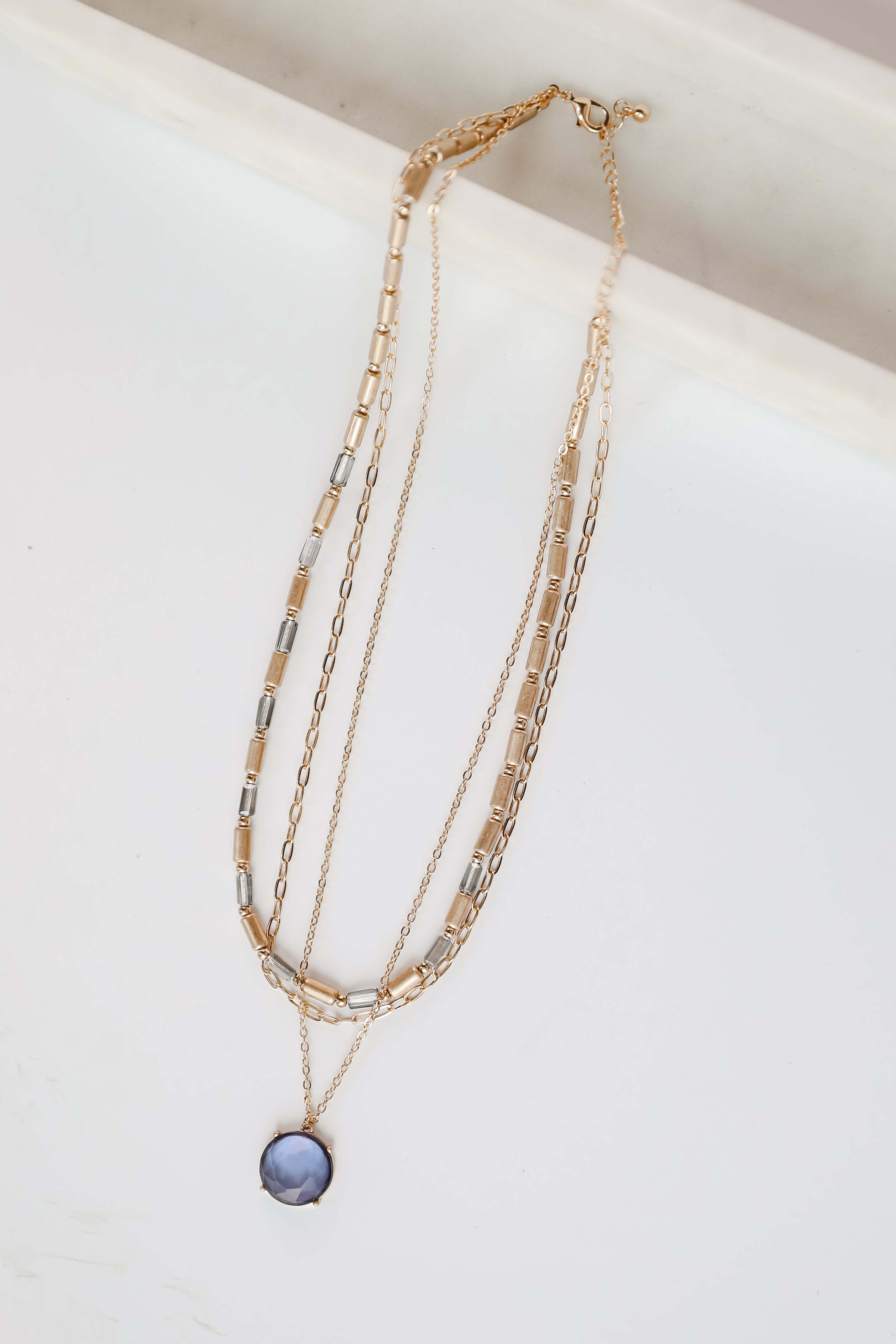 FINAL SALE - Ellie Grey Gemstone Charm Layered Necklace